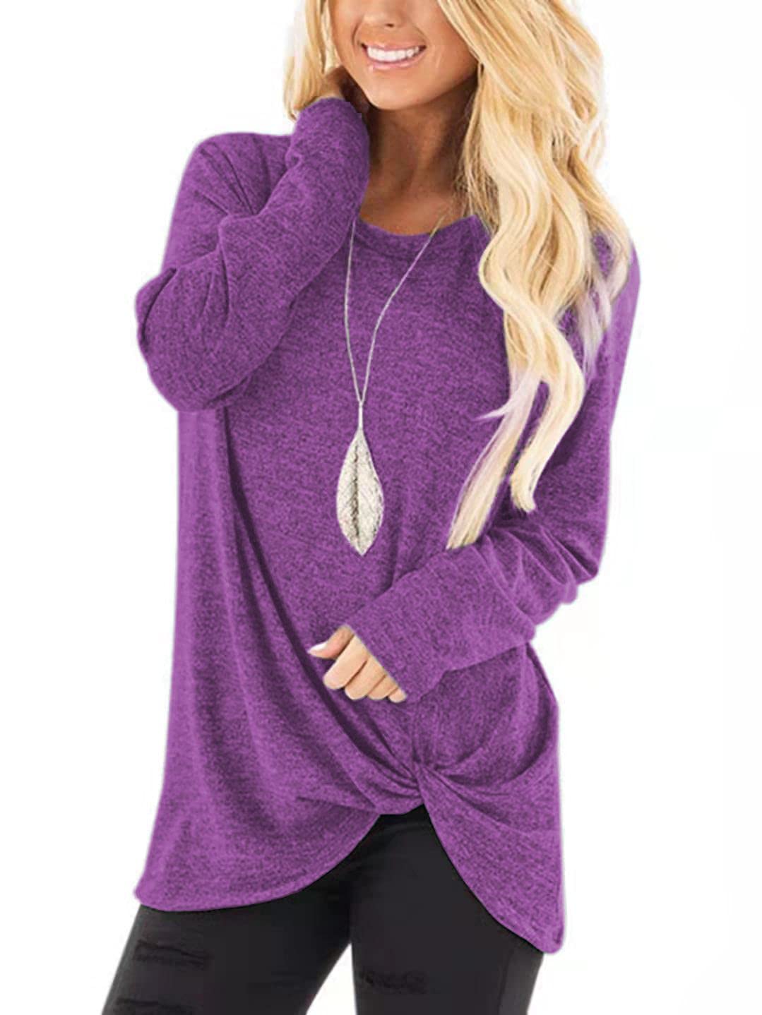 Women's Twist Front Blouse - Purple S-image-bc9c4f70-05e0-470e-9767-4243320a82fd-106761