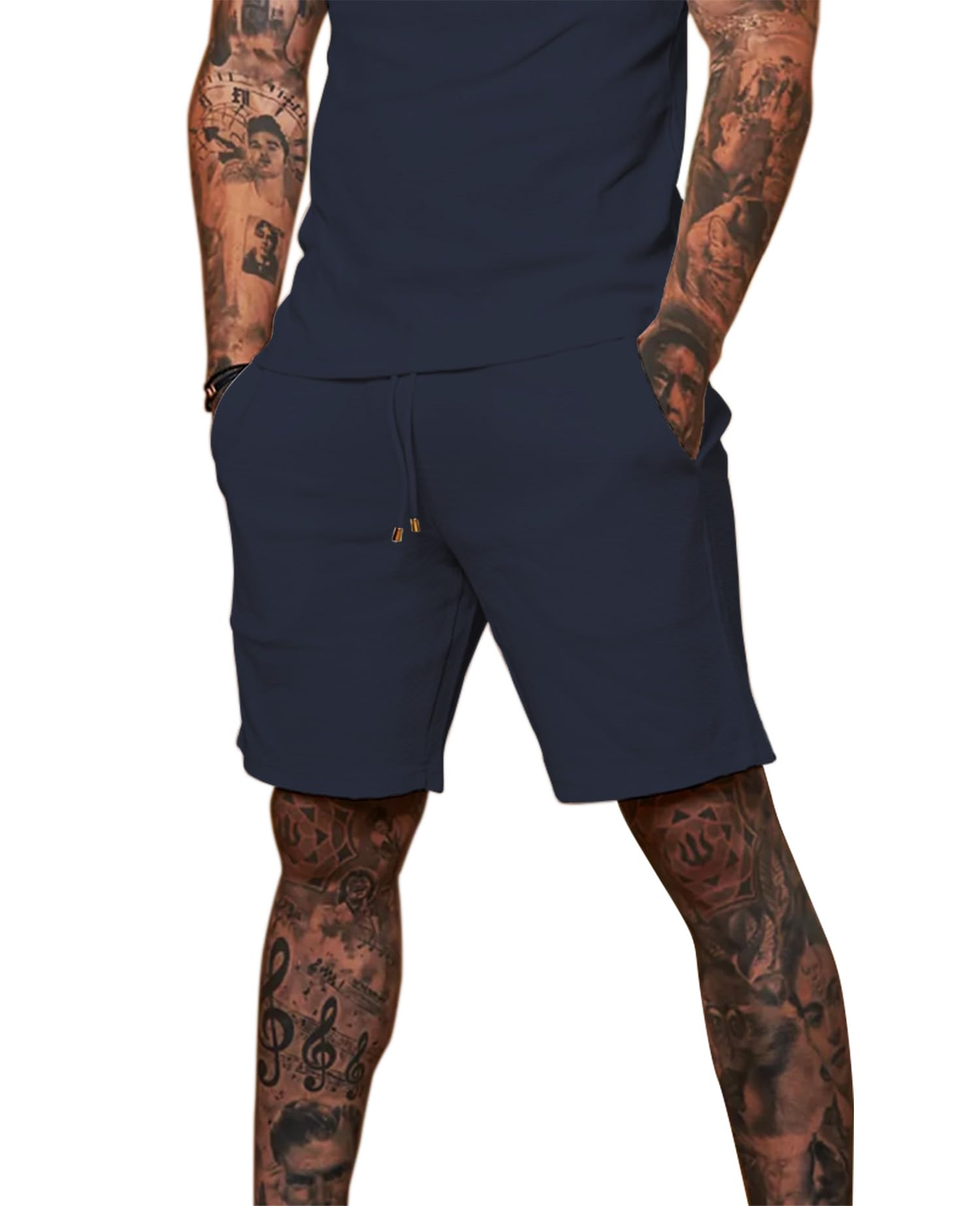 Men's Waffle Sweat Shorts - Navy 28-image-26c2f64b-a4ce-4d97-a685-2a4772b4f8b5-110329