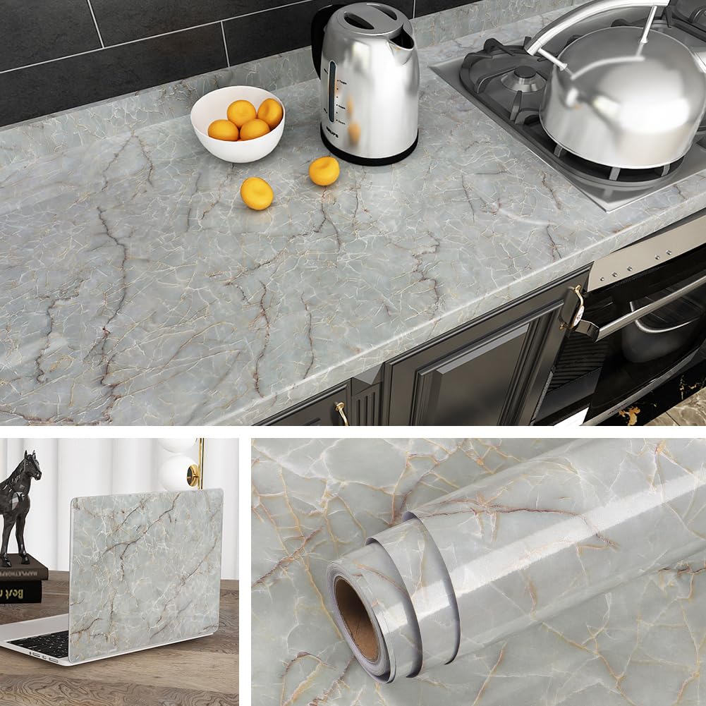 Marble Effect Self Adhesive Wallpaper - Blue Marble 40cm x 10m-image-0c0bbff0-928f-4ae1-b02c-1adb3126a918-106924
