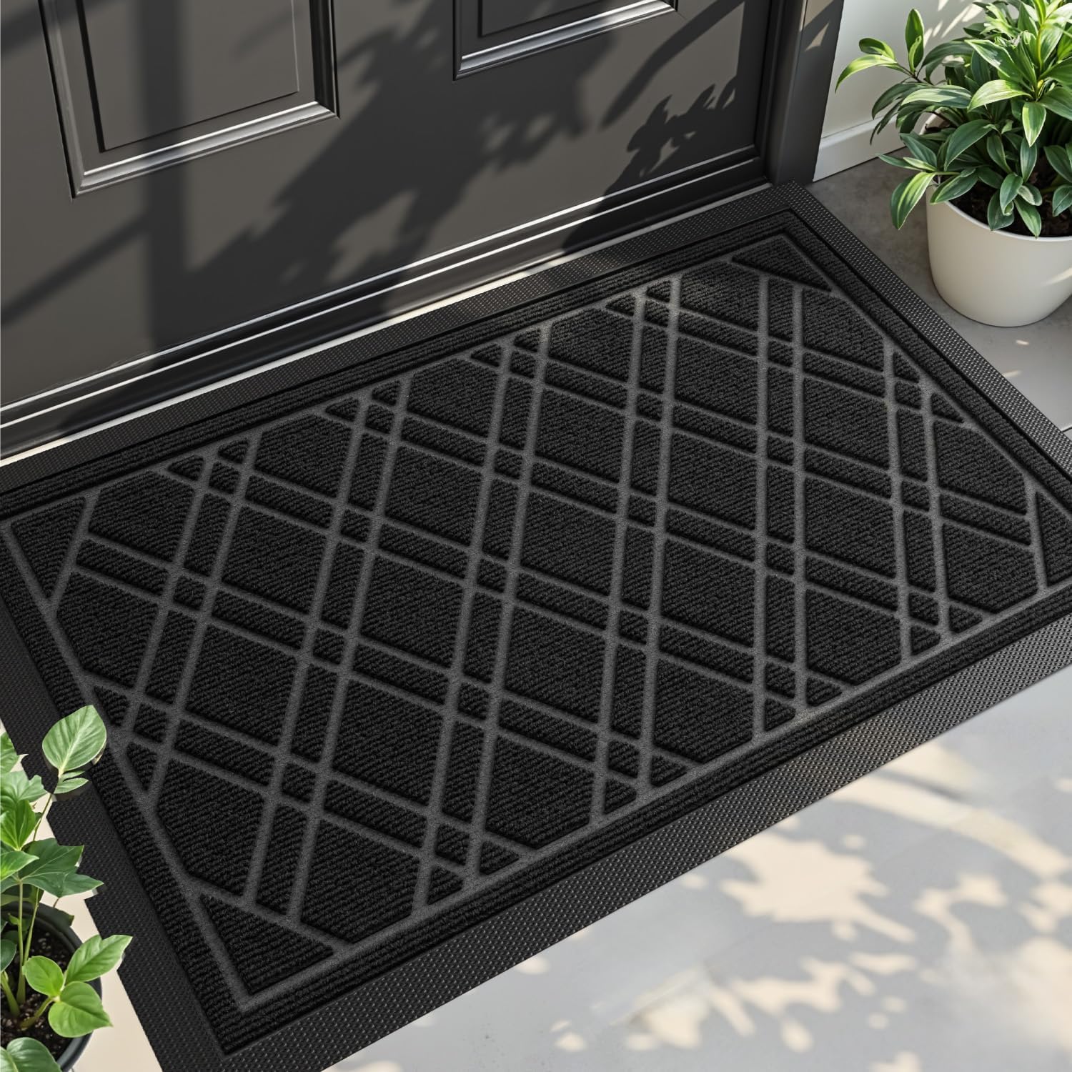 Non-Slip Door Mat - 40x60cm Black-image-c0889dc6-f5bc-4091-87ae-88994c76a867-91278