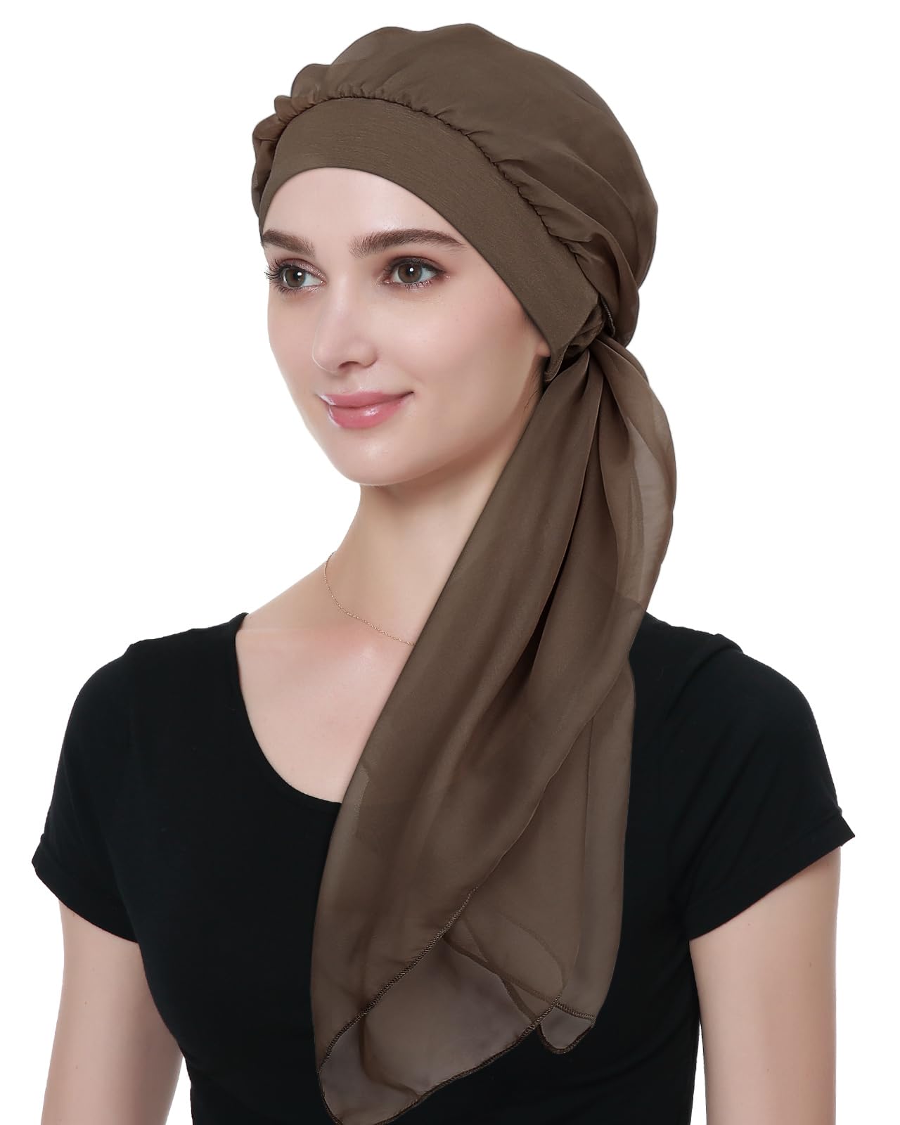 Vintage Silky Turban Headband - Pure Brown One Size-image-d0105e8d-a219-4c05-a14b-6d44cf66d826-111127