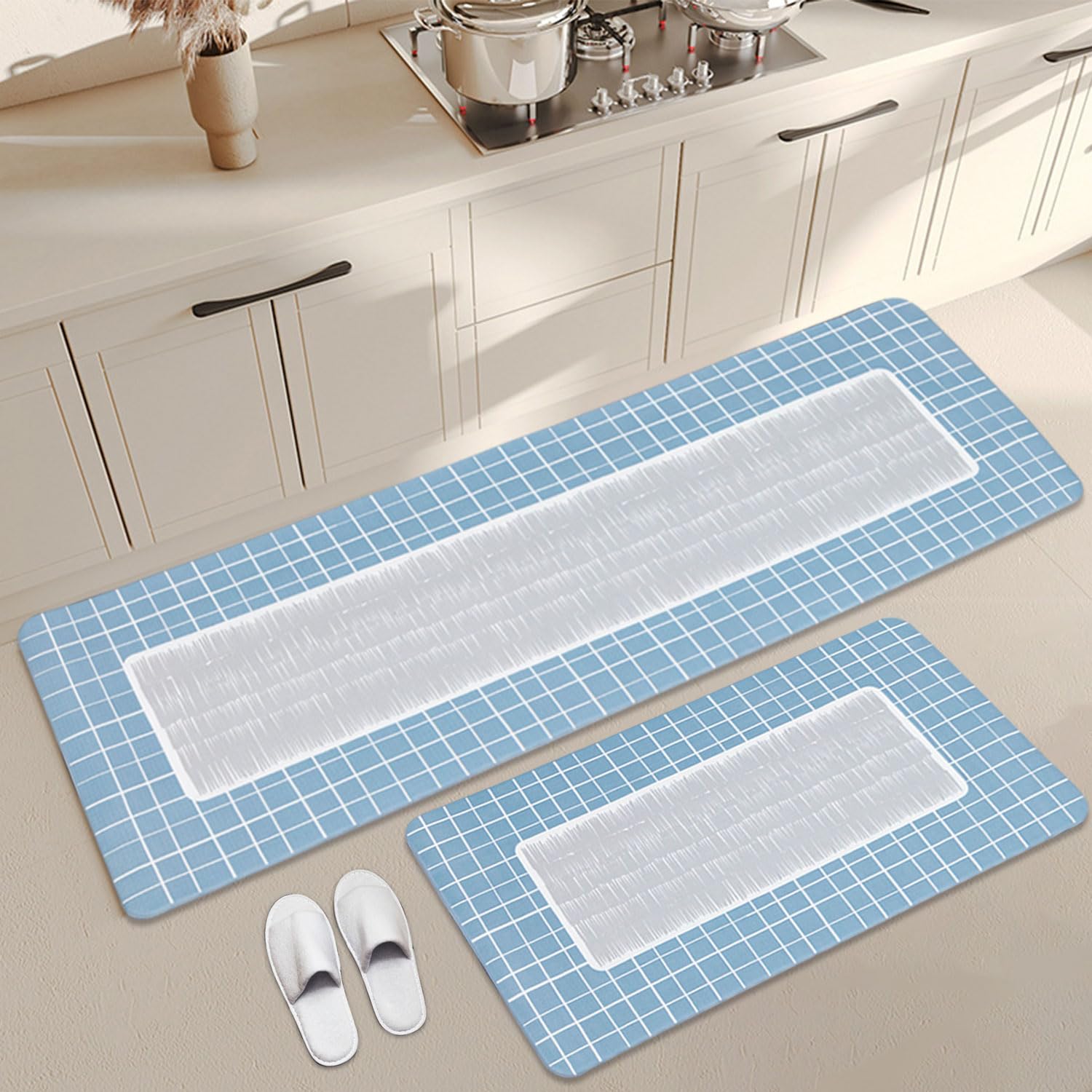 2 Piece Kitchen Rug Set Non Slip - Blue & Grass-image-3f245f73-6e81-4b6c-9330-c82fe125a9d5-119965