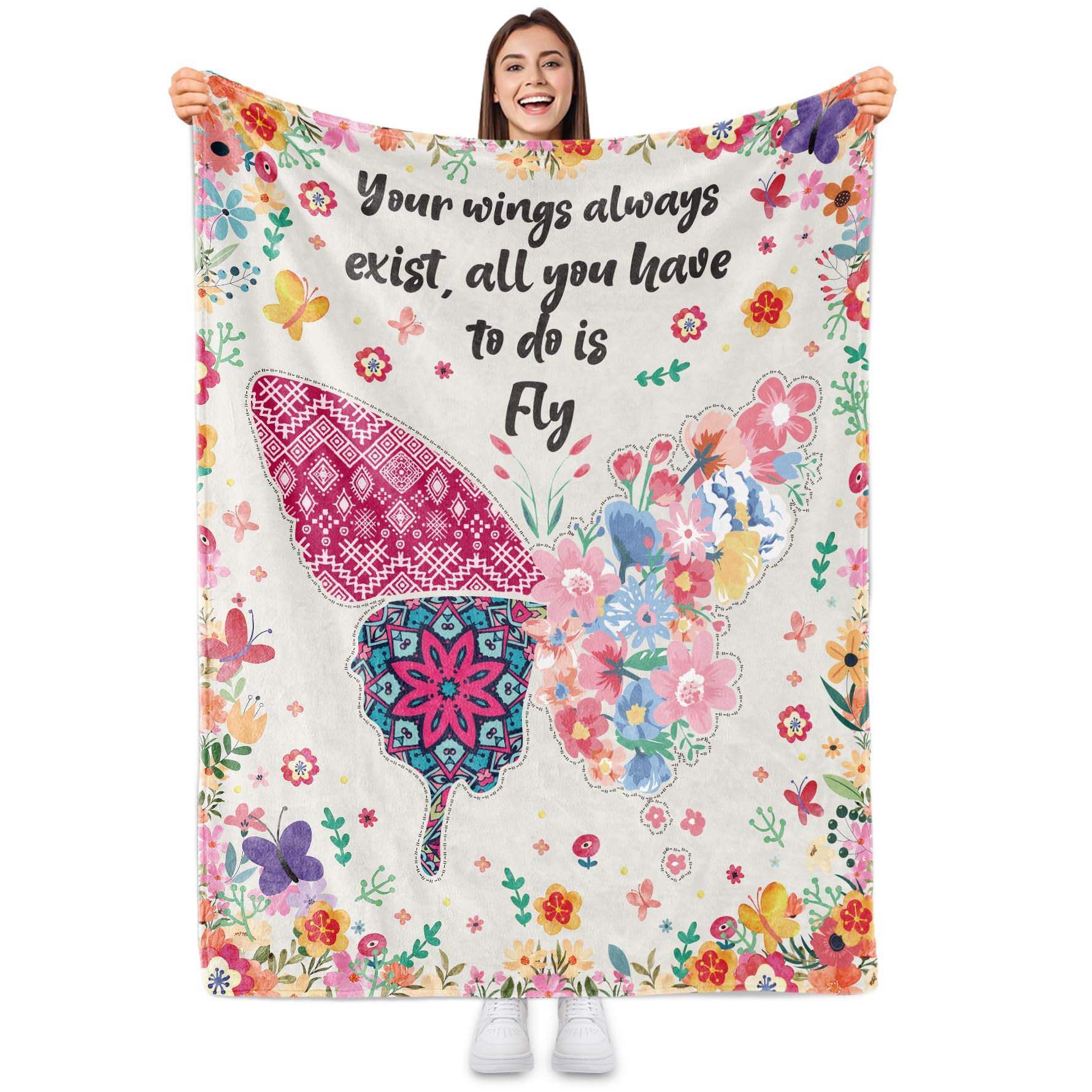 Sowide Floral Throw Blanket, Flower Blanket Gift for Women 50"x60"-image-bcbba903-5dba-4acb-bfde-23a28d3ee469-56313