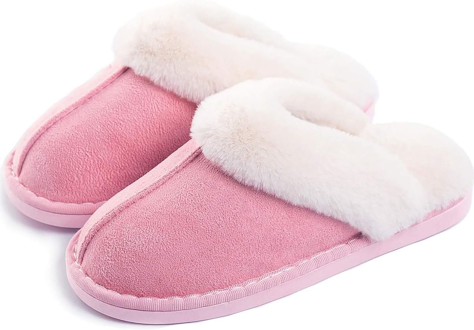 Women's & Men's Pink Plush Memory Foam House Slippers - Warm, Lightweight, Indoor Comfort - Sizes 5/6 UK-image-aa1dcea5-9469-408a-a281-fc38a990ecbb-67407