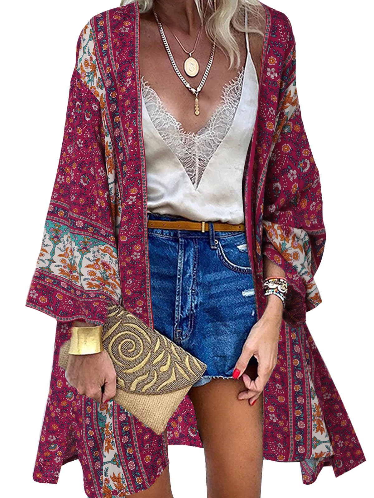 Women's Floral Kimono Cardigan - Alpha Wine Red S-image-5ba26e69-7885-43d3-aa67-83020adaafa3-105605
