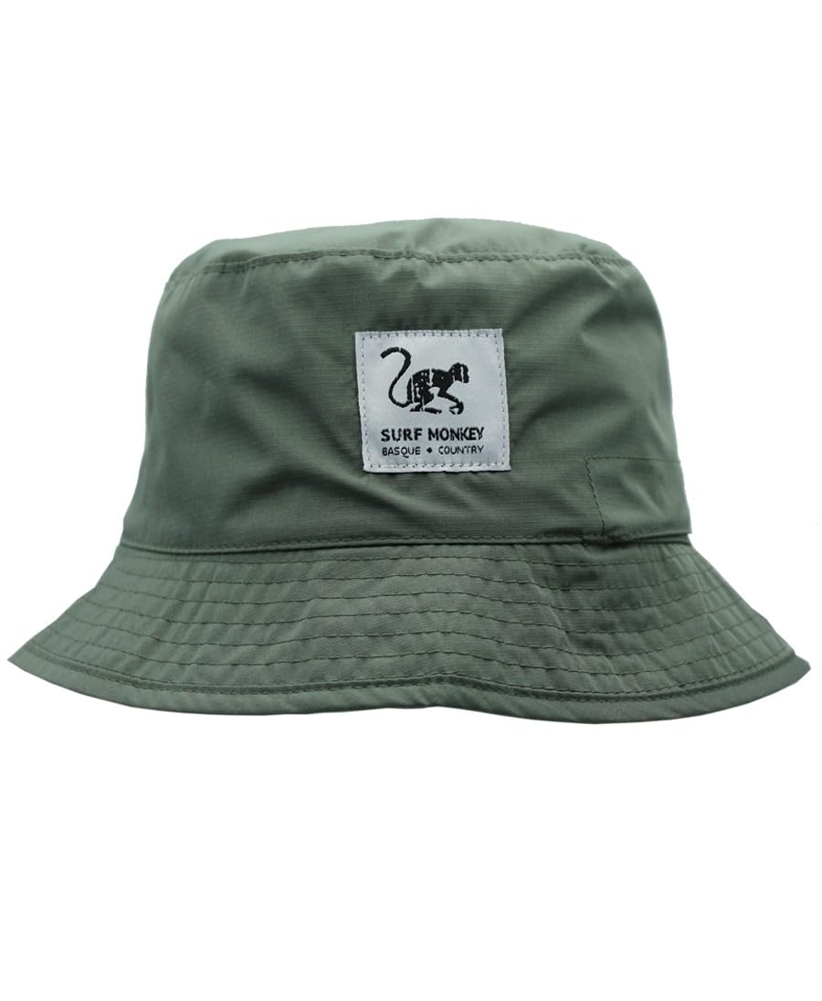 Recycled Waterproof Bucket Hat - Green/Beige One Size-image-7f52f582-4ca0-4422-a004-15c6acc20550-114718