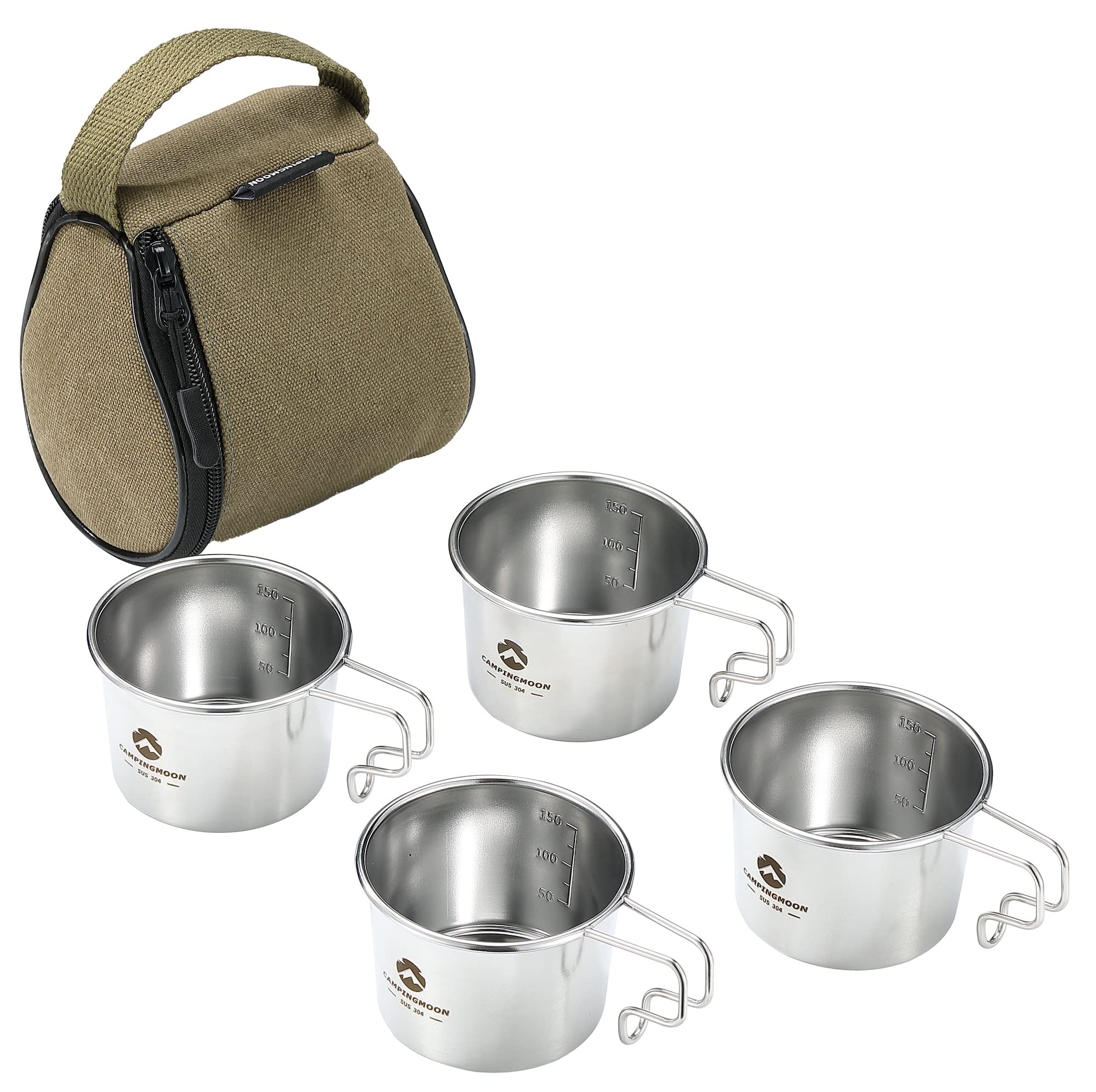 Camping Coffee Mug Set 160ml 4pcs - Silver S-180-image-52111d76-0094-4055-9fe2-e82dd7d5e76e-110015