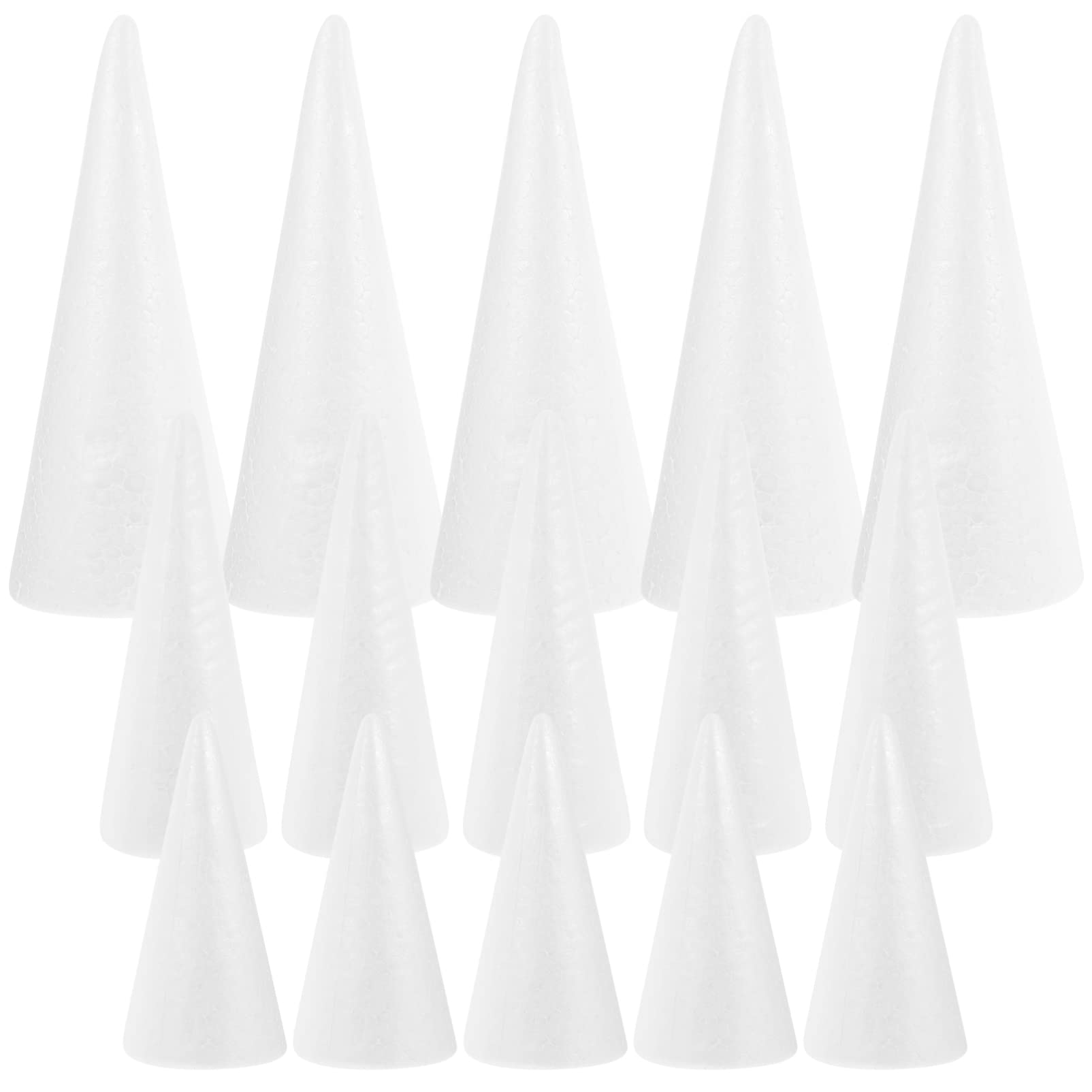 15pcs White Foam Cone Models for DIY Christmas Tree Crafting & Decorations - Various Heights Included-image-afdc8ad5-a0c9-463b-9697-1133af63d55b-55815
