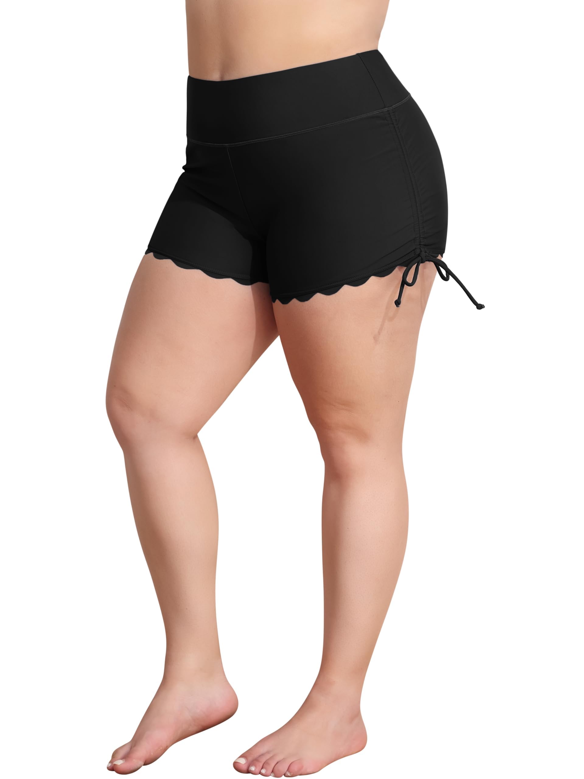 Scalloped Swim Shorts - Black 3X-image-ed238fb0-7fd0-44bd-9db5-11552bfc1405-91250