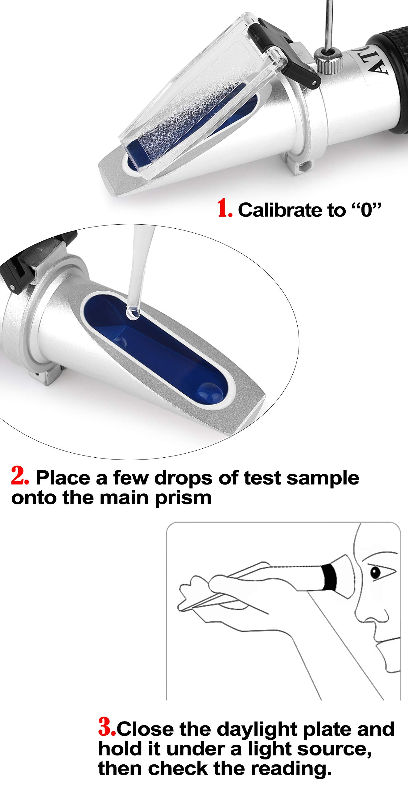 0-90% Brix Meter Refractometer Handheld Sugar Refractometer High Accurate Brix Measurement Meter