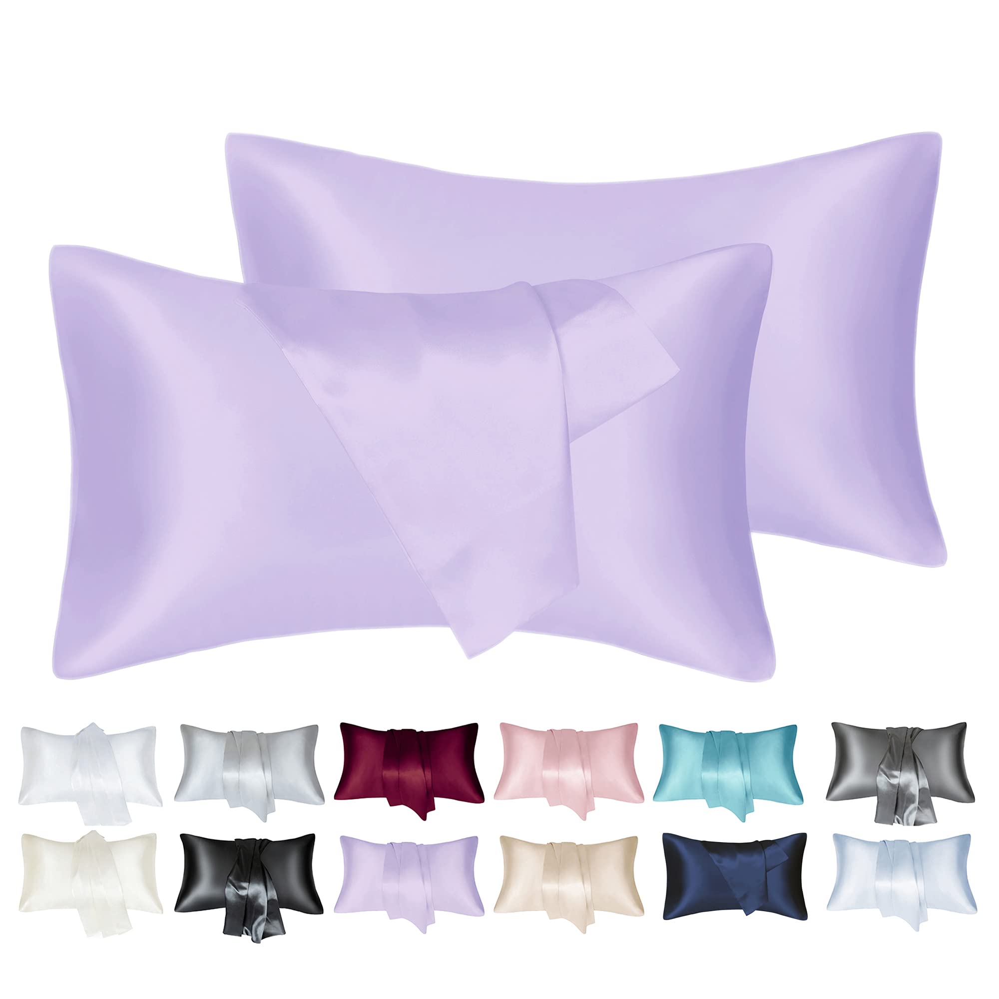 MisShow Satin Silk Pillowcases for Hair and Skin - 4 (50 x 75 cm)-image-d8021f6d-3e8d-418a-af3f-d823d165225c-52939