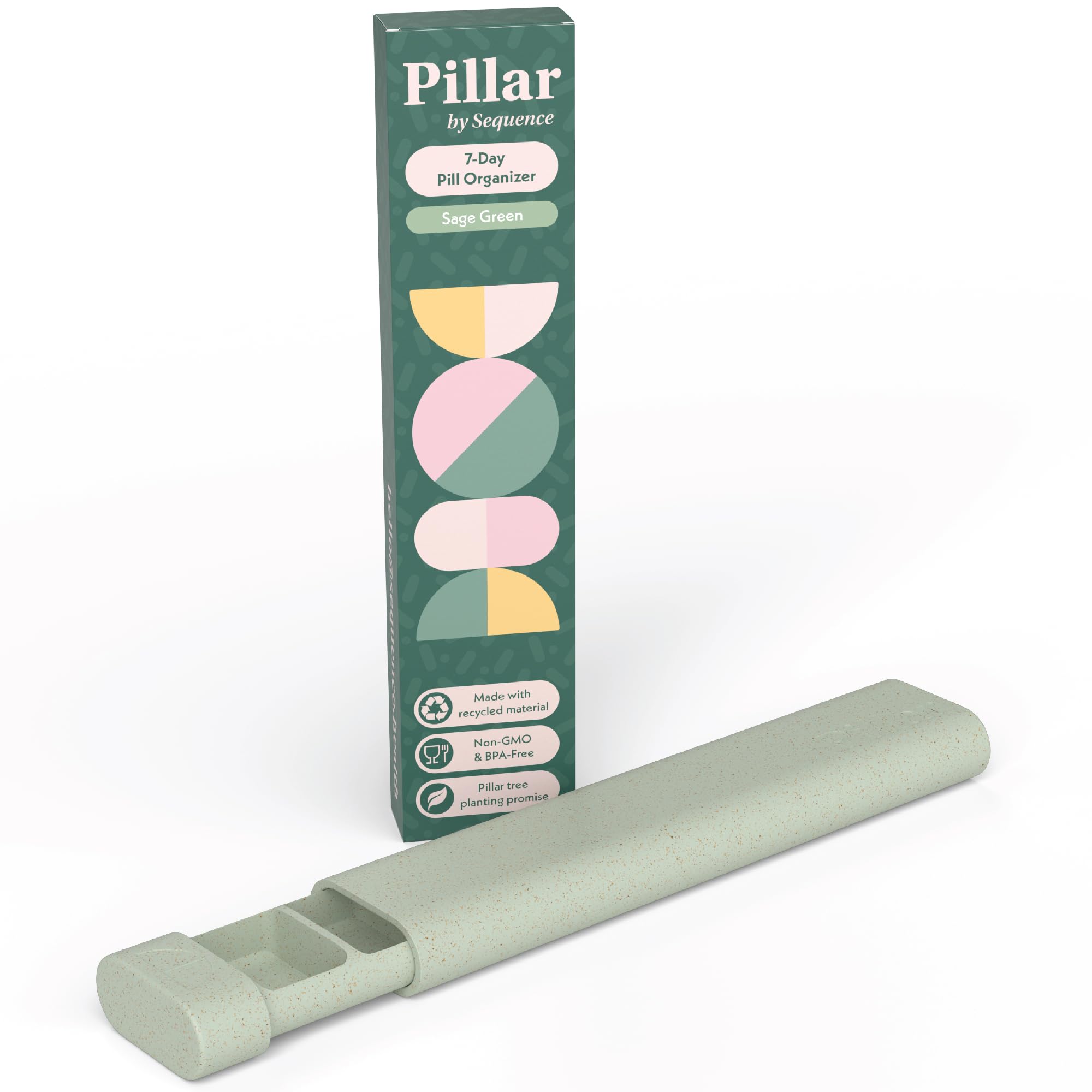 Pillar 7 Day BPA-Free Wheat Straw Pill Box - Stylish Sage Green Tablet Organiser for Home & Travel-image-9186f92f-ccca-4837-a217-449d6e3e2596-66235