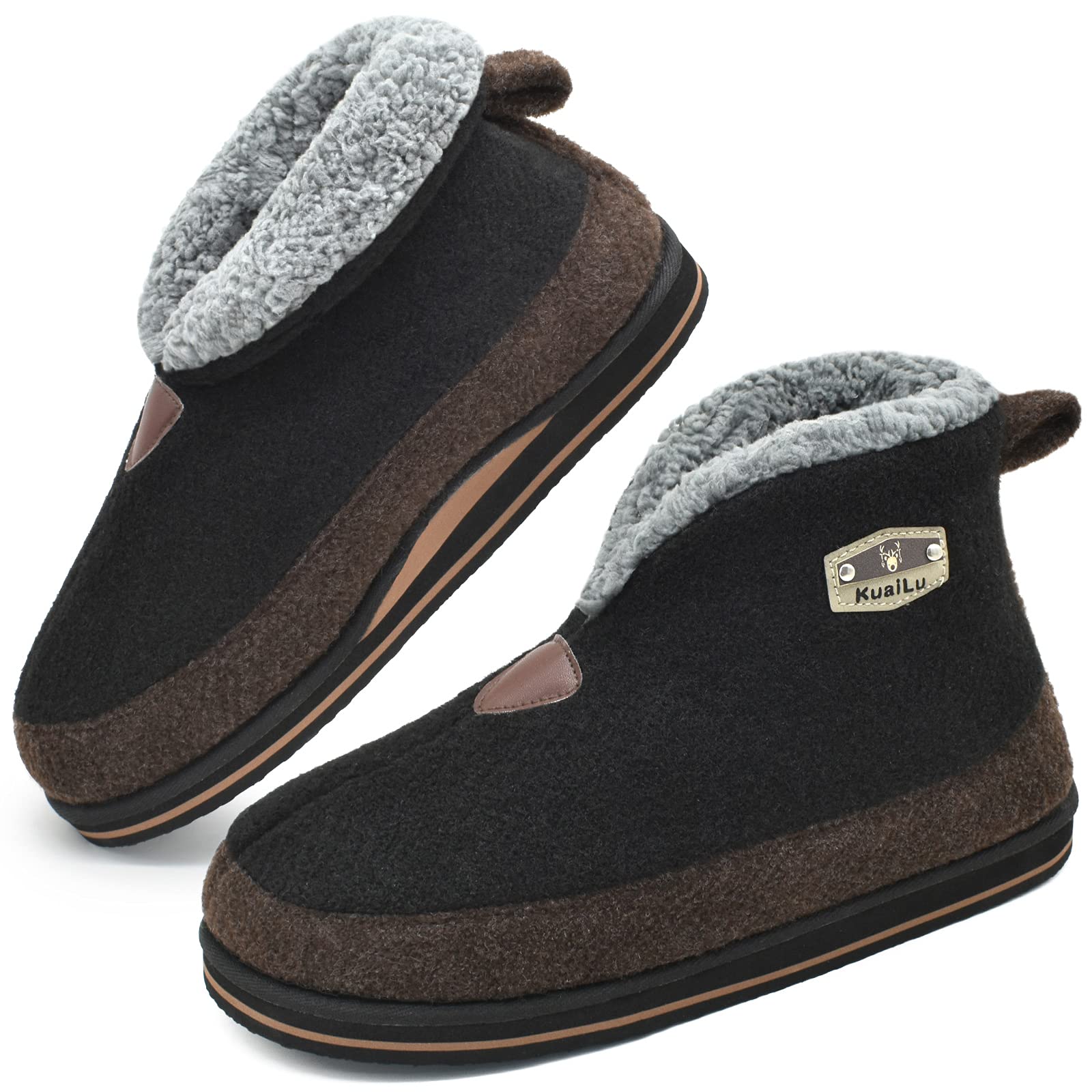 Men's Felt Boot Slippers - Black UK 9-image-8d540e15-2838-4c05-9066-d3d7c598debe-104432