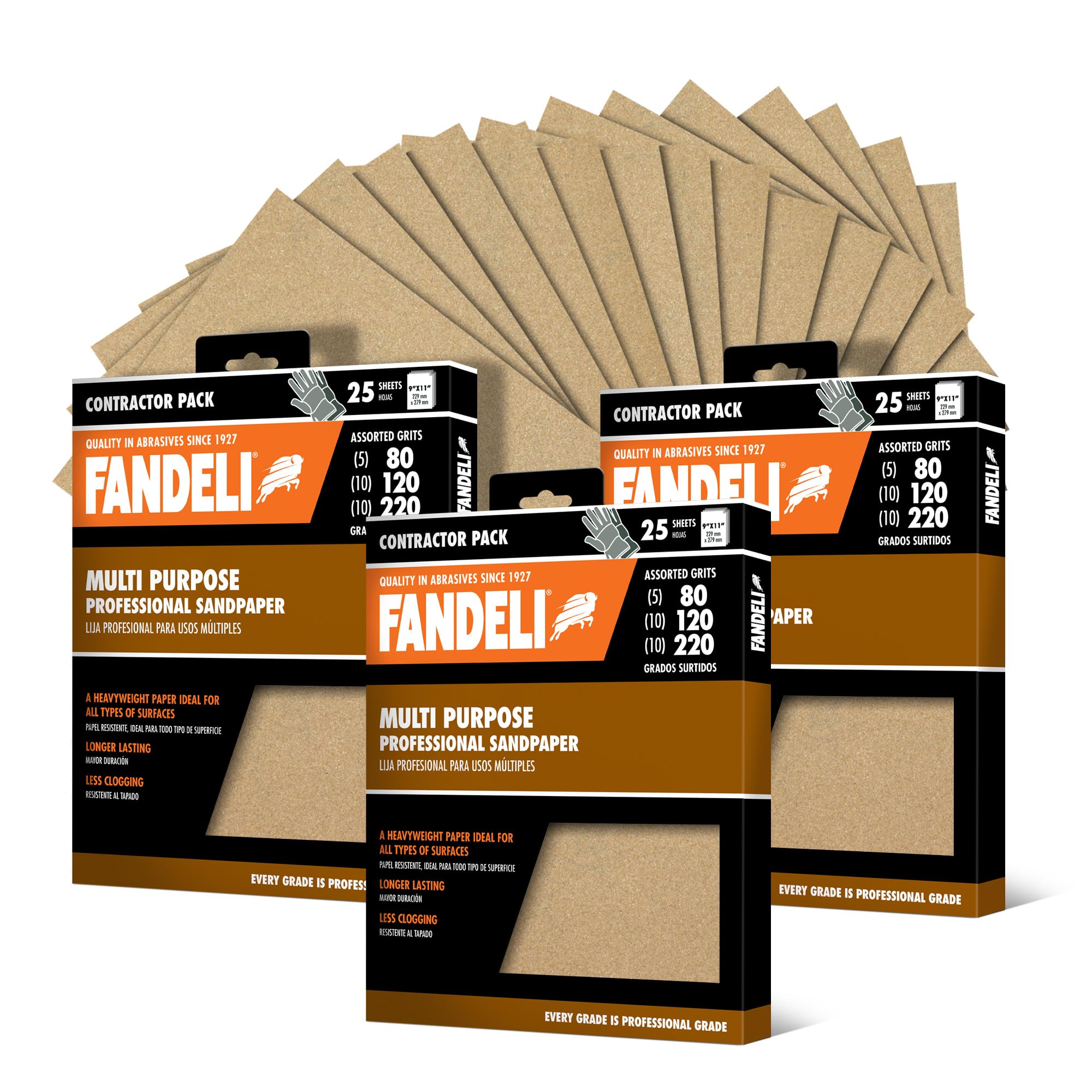 Multi-Purpose Sanding Paper - Assorted 25 Sheets