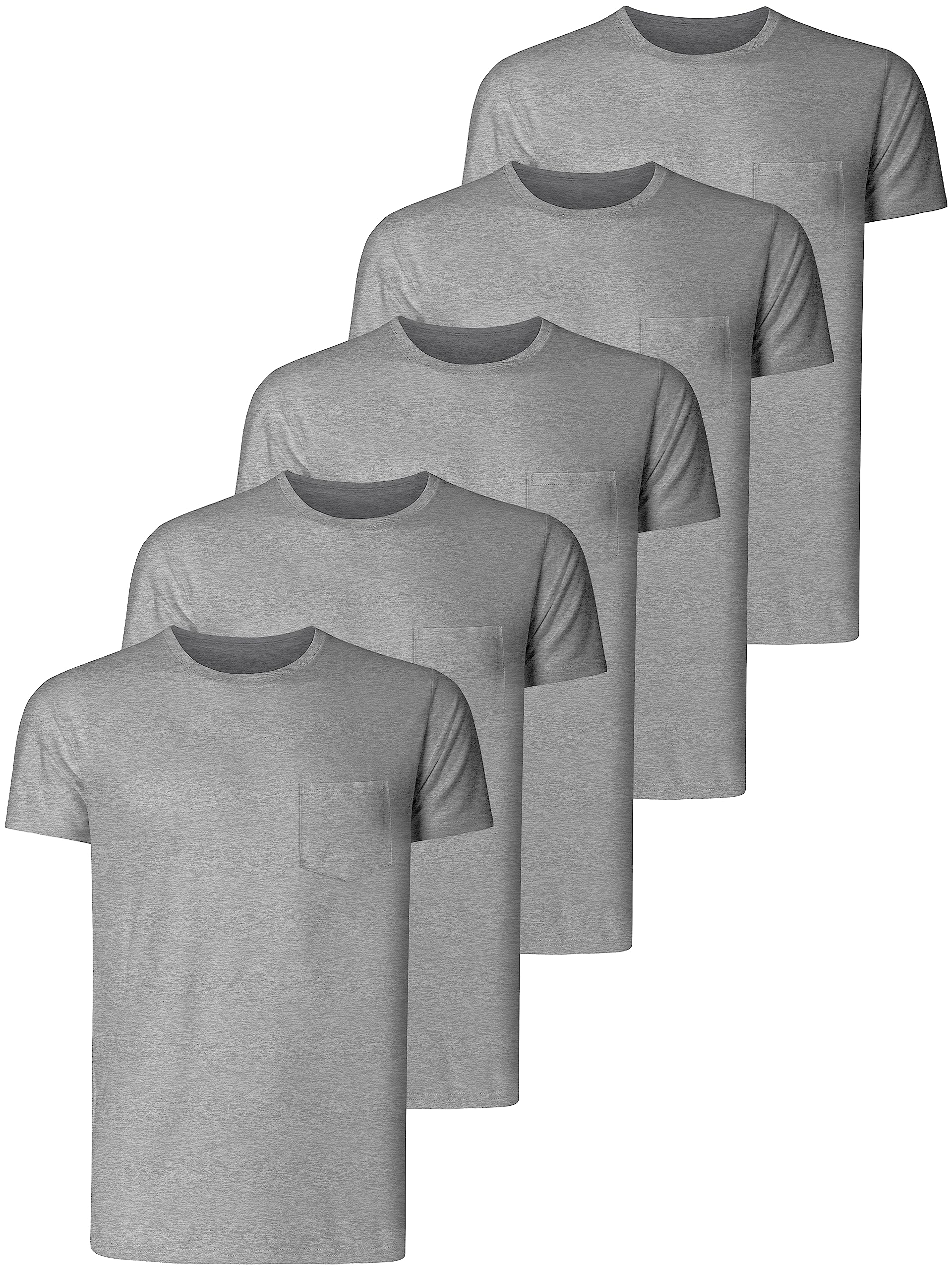 Men's Cotton T-Shirt 5-Pack - Grey M-image-ec737459-a868-42bf-bb61-0971ac2ad9f0-115944