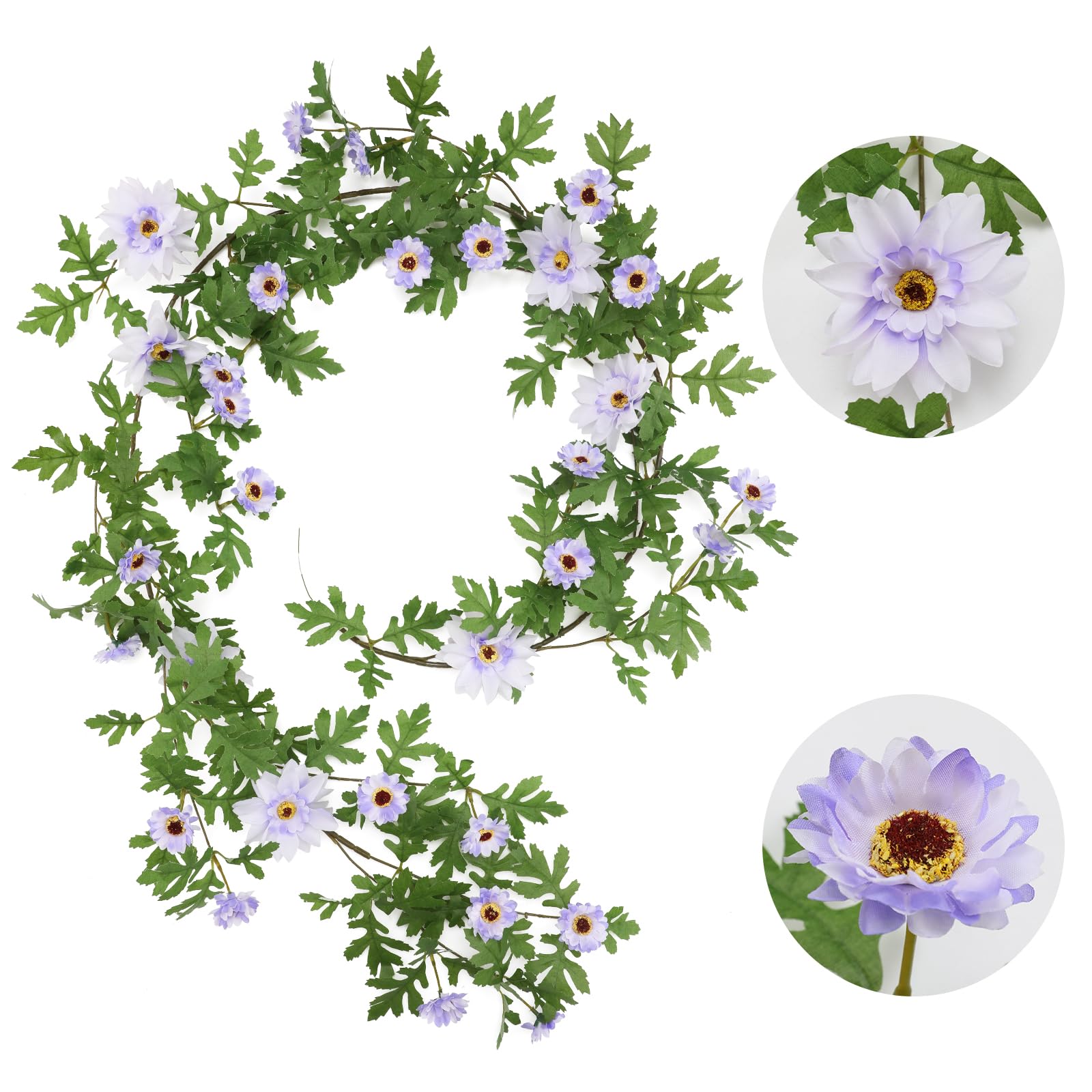Artificial Flower Garland 5.8FT with Dahlia Blooms - Purple One Size-image-f89939d7-c96e-4f0f-b4ac-89ee58d67fd0-97603