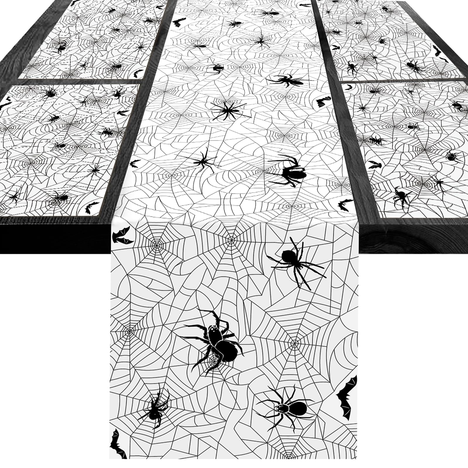 DPKOW Halloween Table Runner Place Mats Spider Web Decoration, Black-image-6bf0cc79-ff80-4958-81a3-880062dd63e7-43369