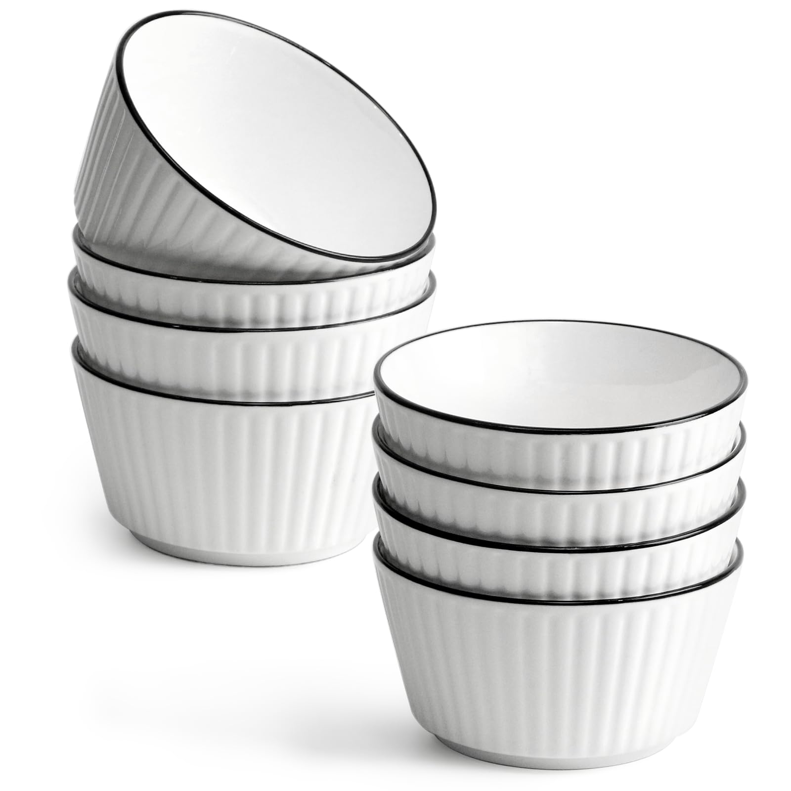 4.5'' Ceramic Bowls Set of 8, 350ml, 12 oz Snack & Rice Bowls - Ideal for Desserts & Small Meals-image-7c9aeaac-9e3b-4098-9d49-75a6e31cfda1-73312