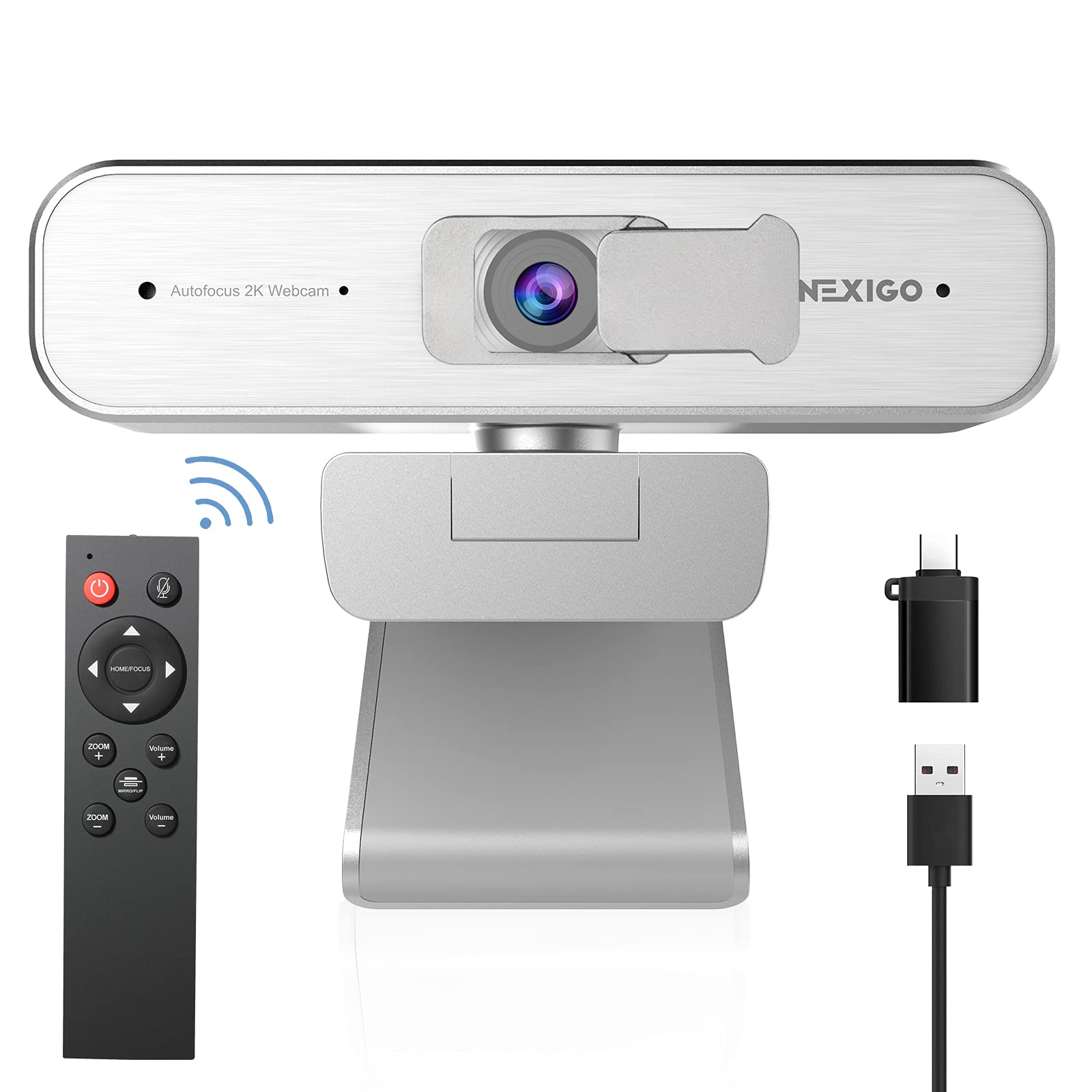 2K Zoomable Webcam with Remote - Silver-image-cae11e68-29d1-4354-8f83-a55350fa760b-119088