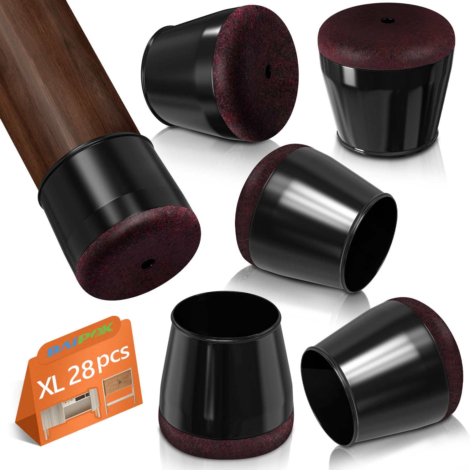 Silicone Chair Leg Protectors 28 Pack - Black XL(34-48mm)-image-f4edd63d-40bc-414e-b021-f3cffe19f9fa-104484