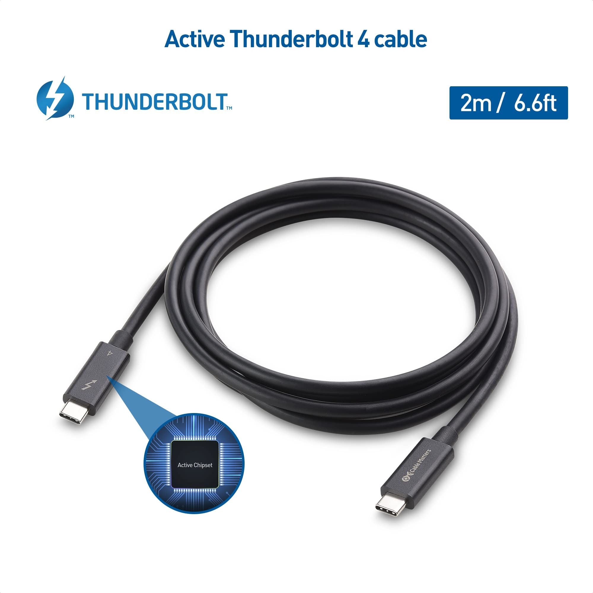 Cable Matters [Certifié Intel Câble Thunderbolt 4 40 Gbit/s de 0,8 m avec vidéo 8K et charge de