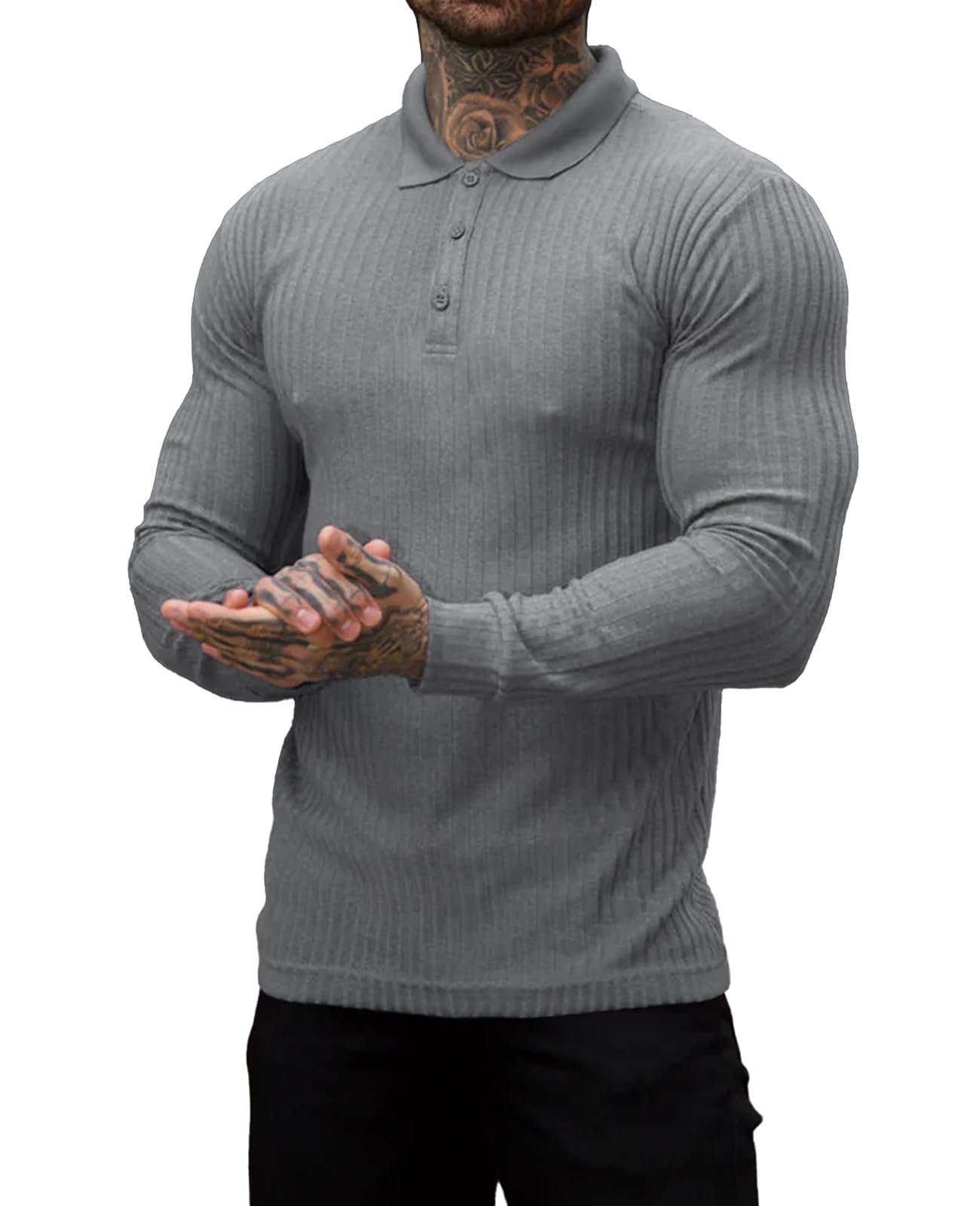 Men's Slim Fit Polo Shirt - Dark Grey S-image-68ed7811-75cb-4c4b-8842-7cc230d9f749-111216