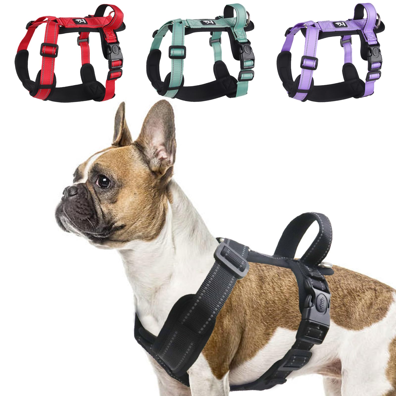 Front Clip Dog Harness Reflective - Black XL-image-a3f6181f-1c87-4d2e-82da-d95faa79014d-110682