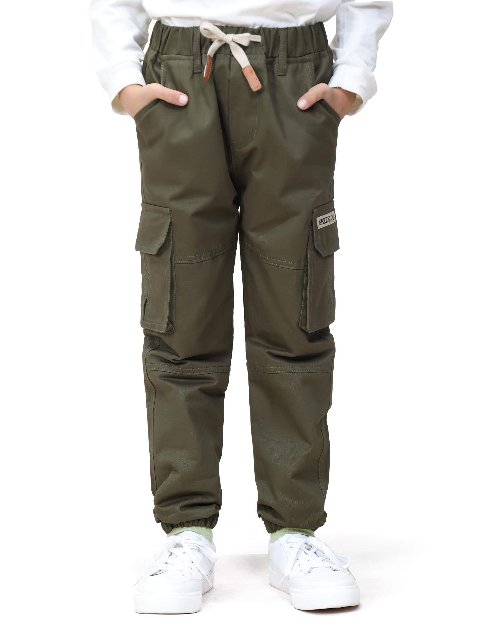 Boys Cargo Joggers with Pockets - Army Green 9-10 Years-image-3bcd9168-bbf2-4ac7-b96b-1b2ef0857eda-104630