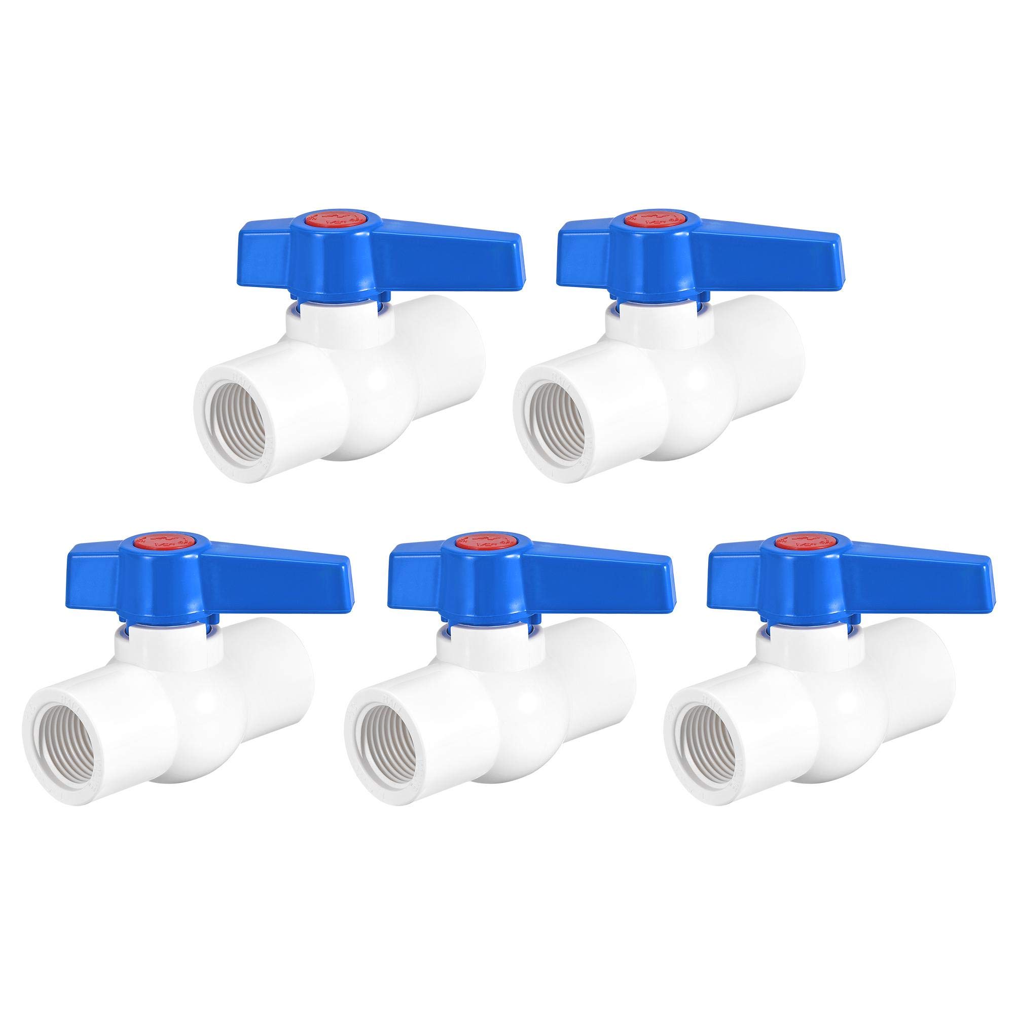 G1/2 Female Thread PVC Ball Valve 5-Pack for Aquariums, Pools & Gardens - White/Blue-image-9fc1edfe-065a-4153-b86b-f1c856a4068d-60608