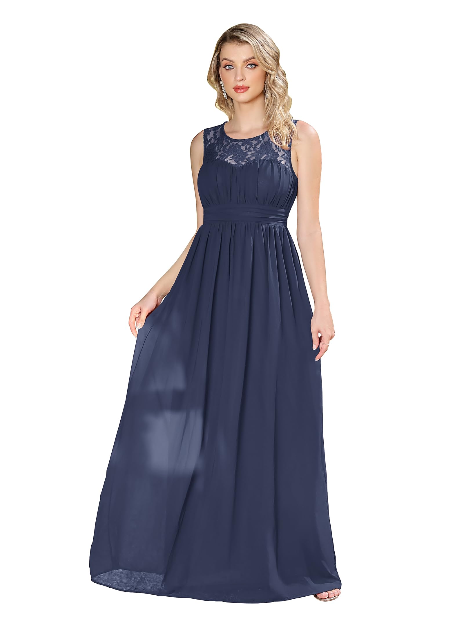 Women's Vintage Lace Evening Dress - Navy Blue S-image-110dde4d-33a2-4158-b83d-ef957d37ddd5-113966