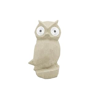 Owl Solar Garden Light Décor - Beige Open Mouth