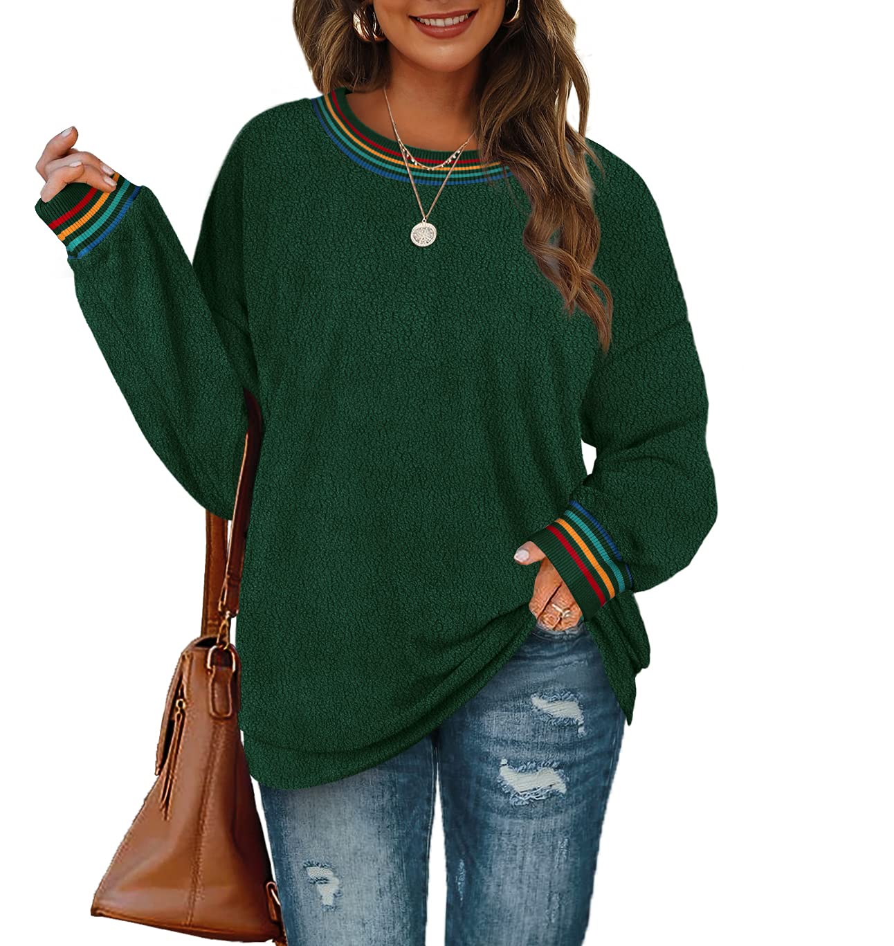 Fuzzy Rainbow Jumper - Green S-image-f46e9c08-ae72-46ea-99a4-e478fe91ef56-117404