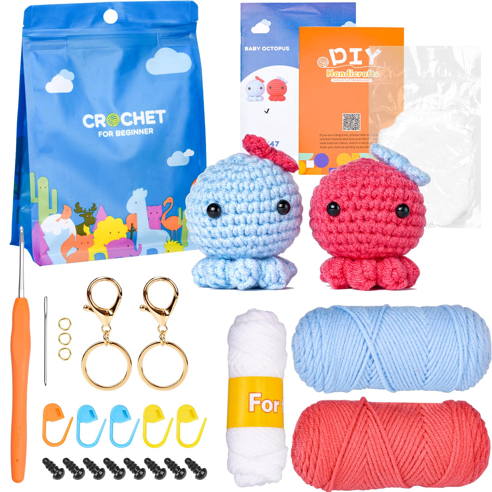 Beginner's Crochet Kit: Easy Octopus Craft with Yarn & Video Tutorials-image-5a48b990-7ada-4fda-b001-f3ba7c7ea1c2-55641