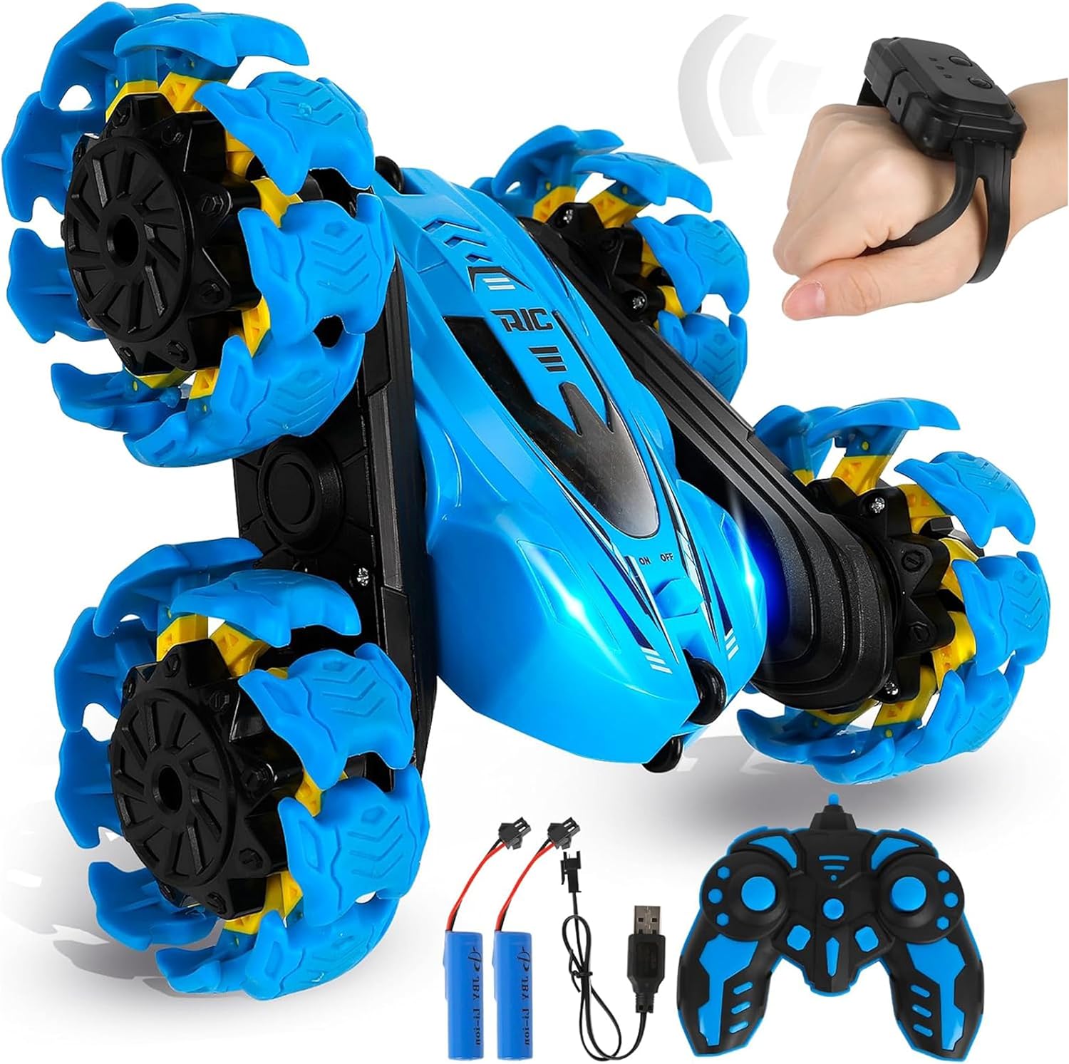 RC Stunt Car with Watch Controller - Blue 16x15x8cm-image-4a4706d4-ebd6-4b4d-8dc5-66405f198f4f-96922