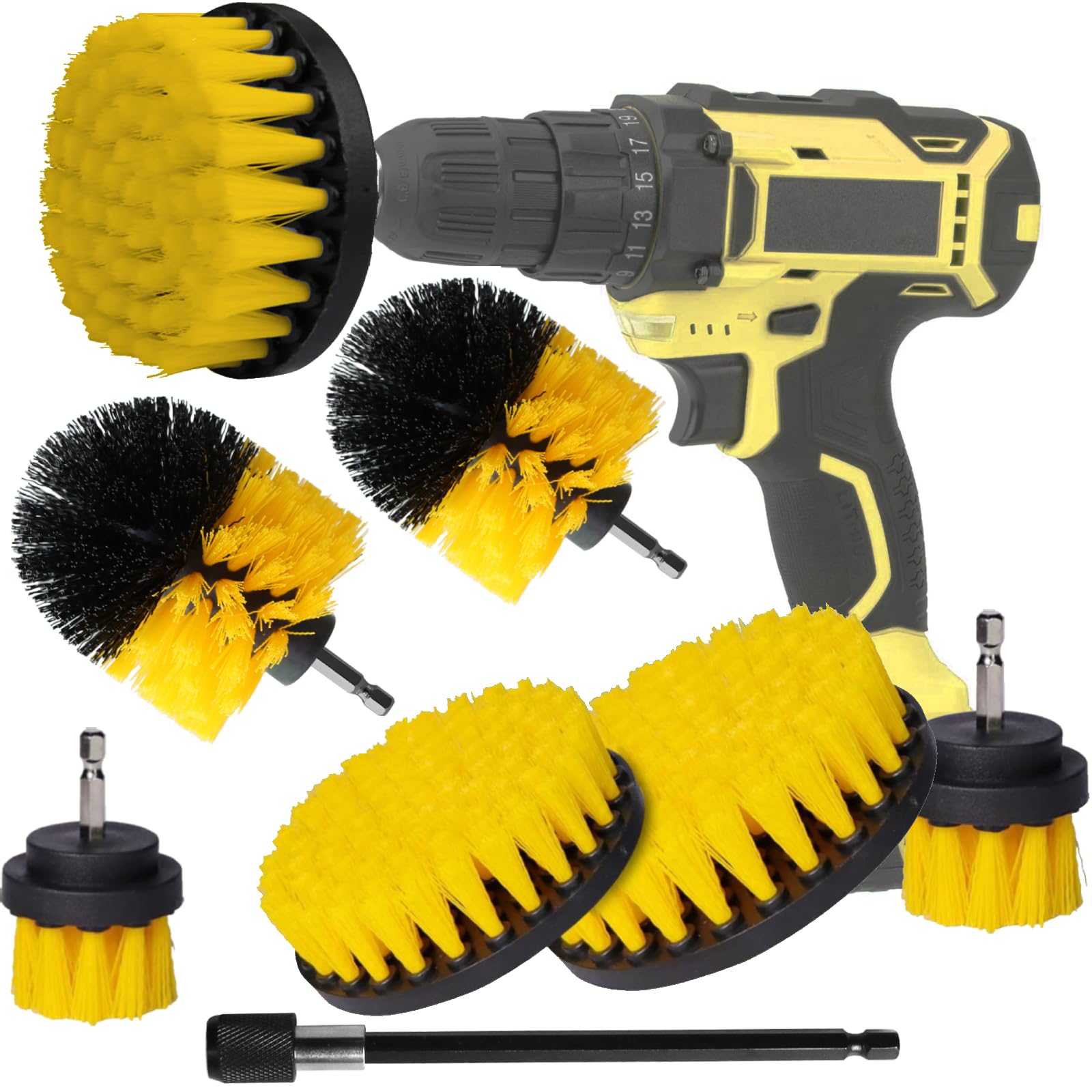 18pcs Drill Brush Attachment Set - Power Scrubber for Grout, Floor, Tile & More-image-d679f819-bac3-4e87-b8fd-6cfc50745329-63887