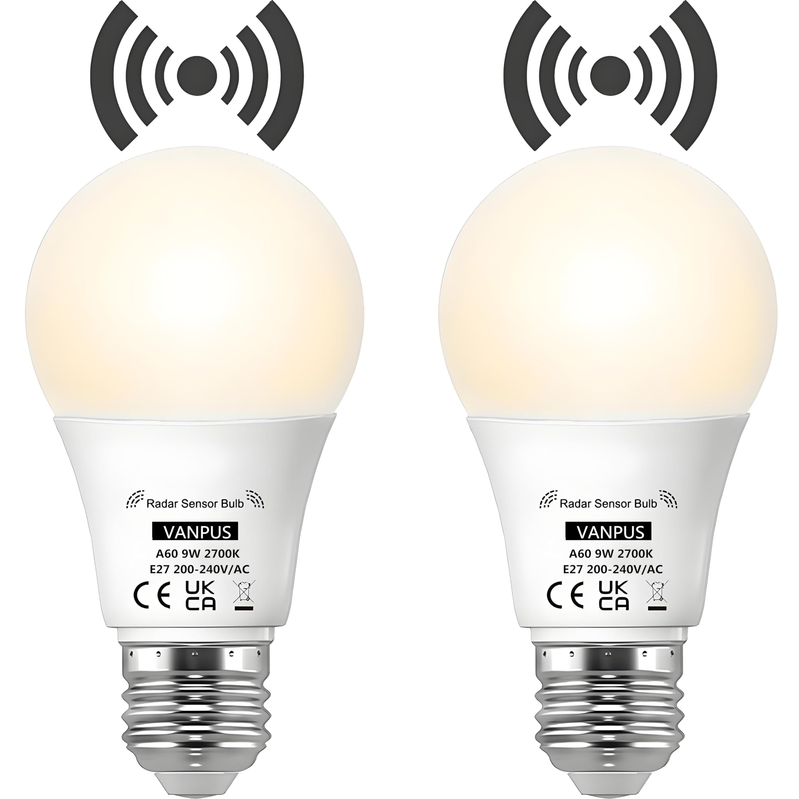 Motion Sensor LED Light Bulbs 9W - Warm White A60-image-bb0b73ae-b171-447d-99c2-fbf6d388b1d5-112350