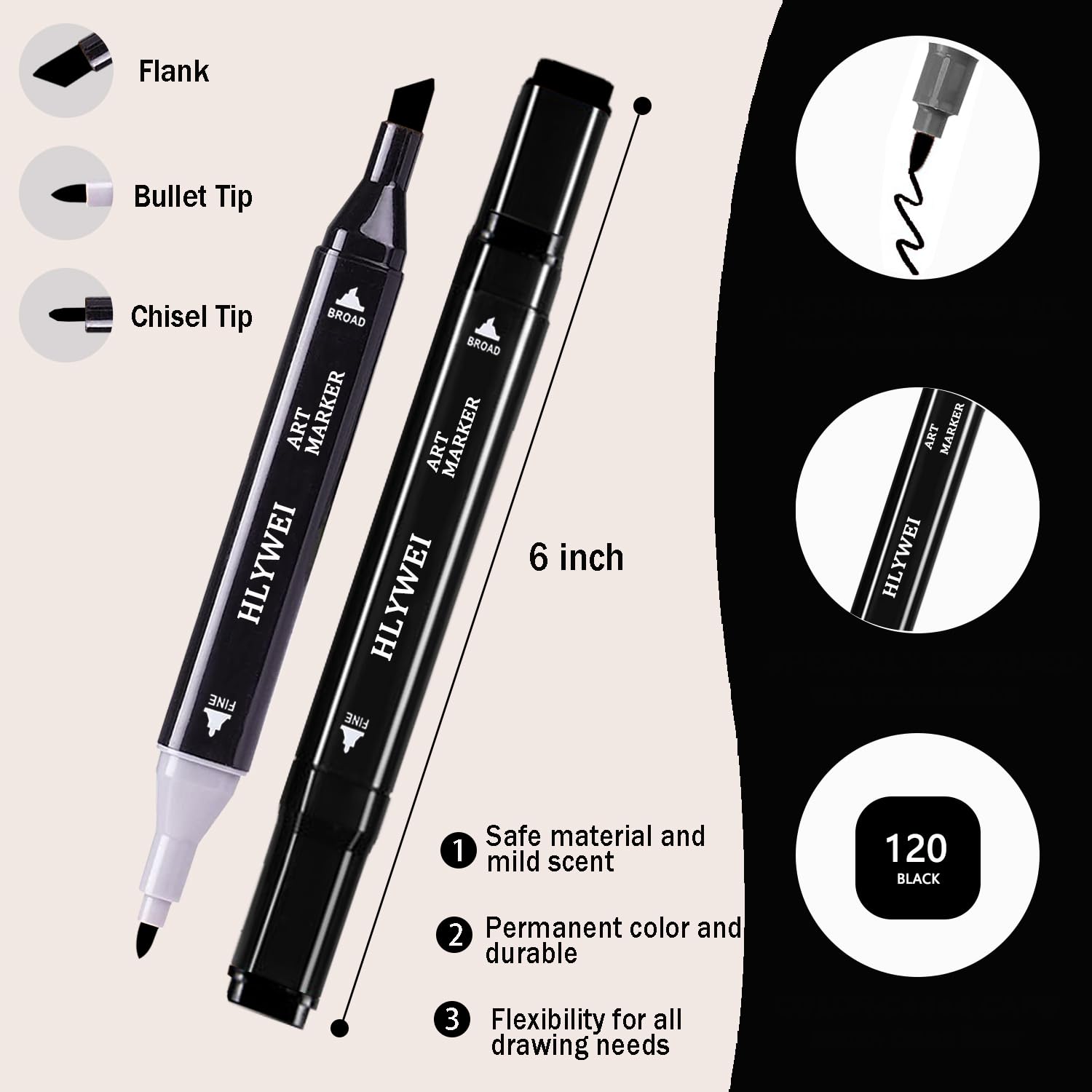 262colors 204colors 168 Colors Art Markers Dual Tip Drawing Pens