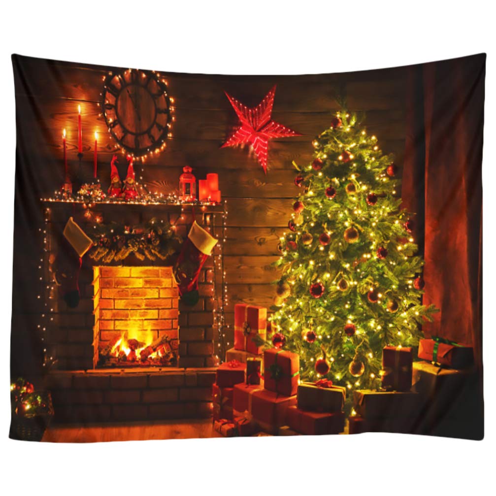 PRETYZOOM Christmas Tapestry Fireplace Tree Polyester 150x130cm Xmas-image-b09c9e2e-ce31-4ec8-86ae-38ee9251b050-59592