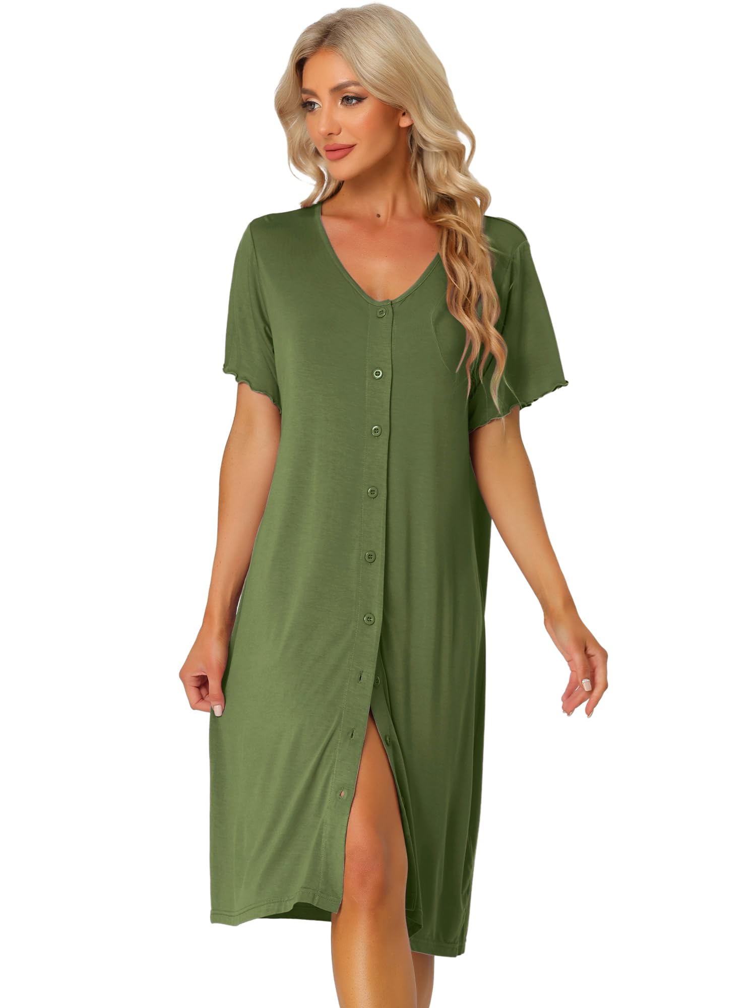 Women's Modal Nightshirt - Army Green M-image-d87d6449-89e9-433e-88d2-d5c91895c016-93046