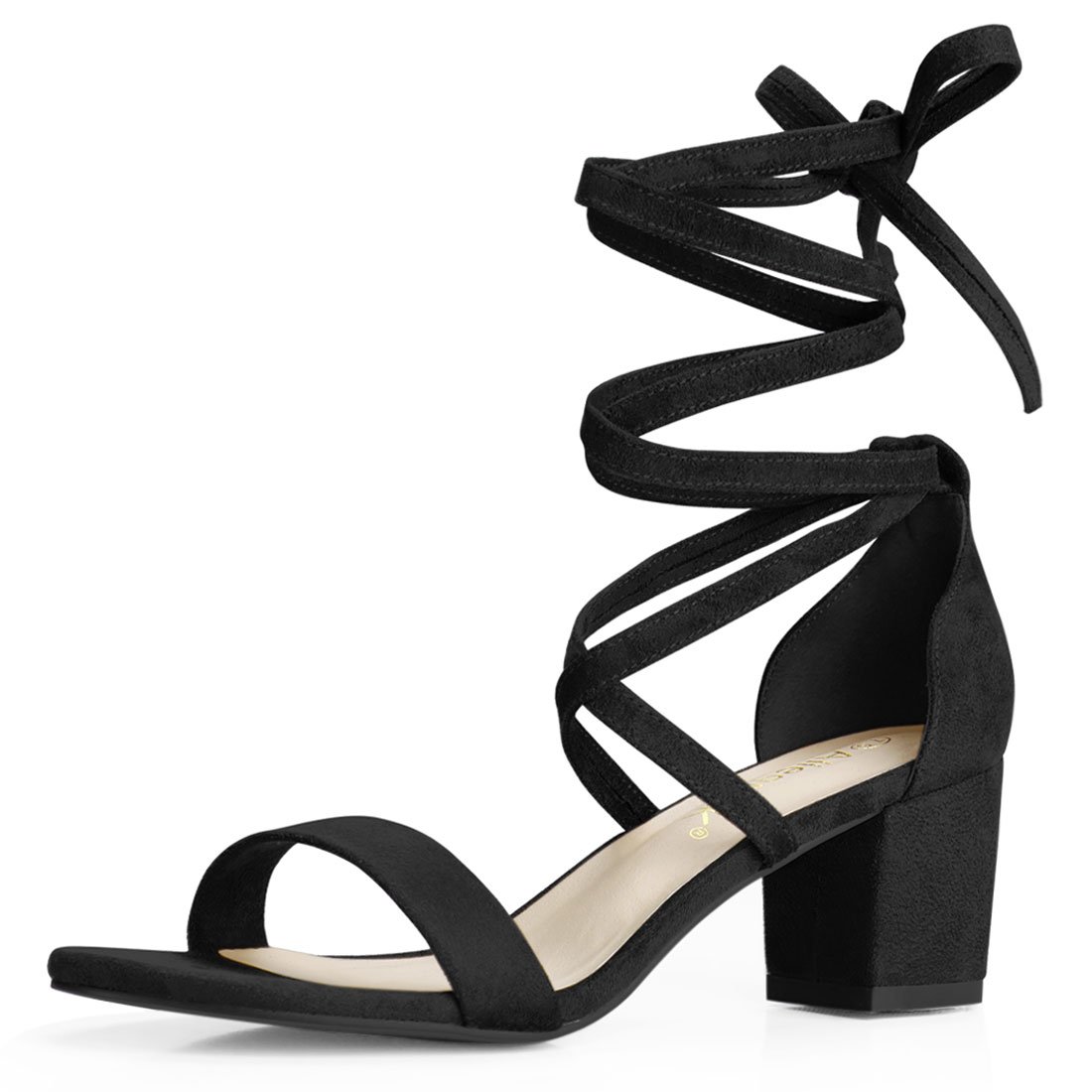 Women's Lace Up Chunky Heeled Sandals - Black UK 6-image-c2bcf538-9c21-4512-bd89-0d7fd0938967-109410