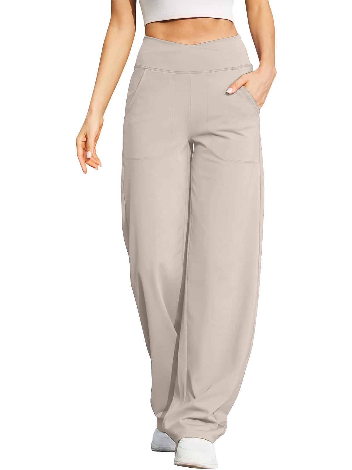Women's High Waist Joggers - Khaki L-image-924e5dcf-2e87-490d-8c66-c2948697633f-93268