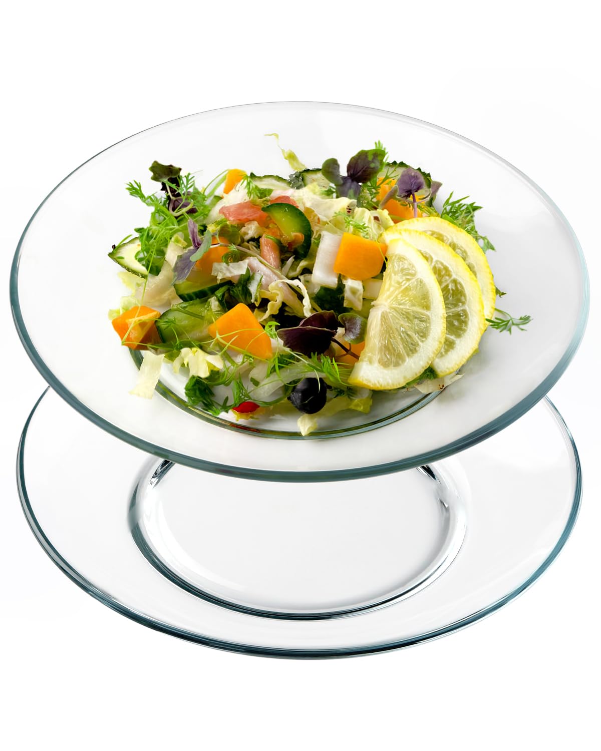 22.5cm Tempered Glass Dessert Plates, Microwave & Dishwasher Safe - 2 Pack-image-6a3dab85-e973-4d51-8cf9-0411999a1ede-65999