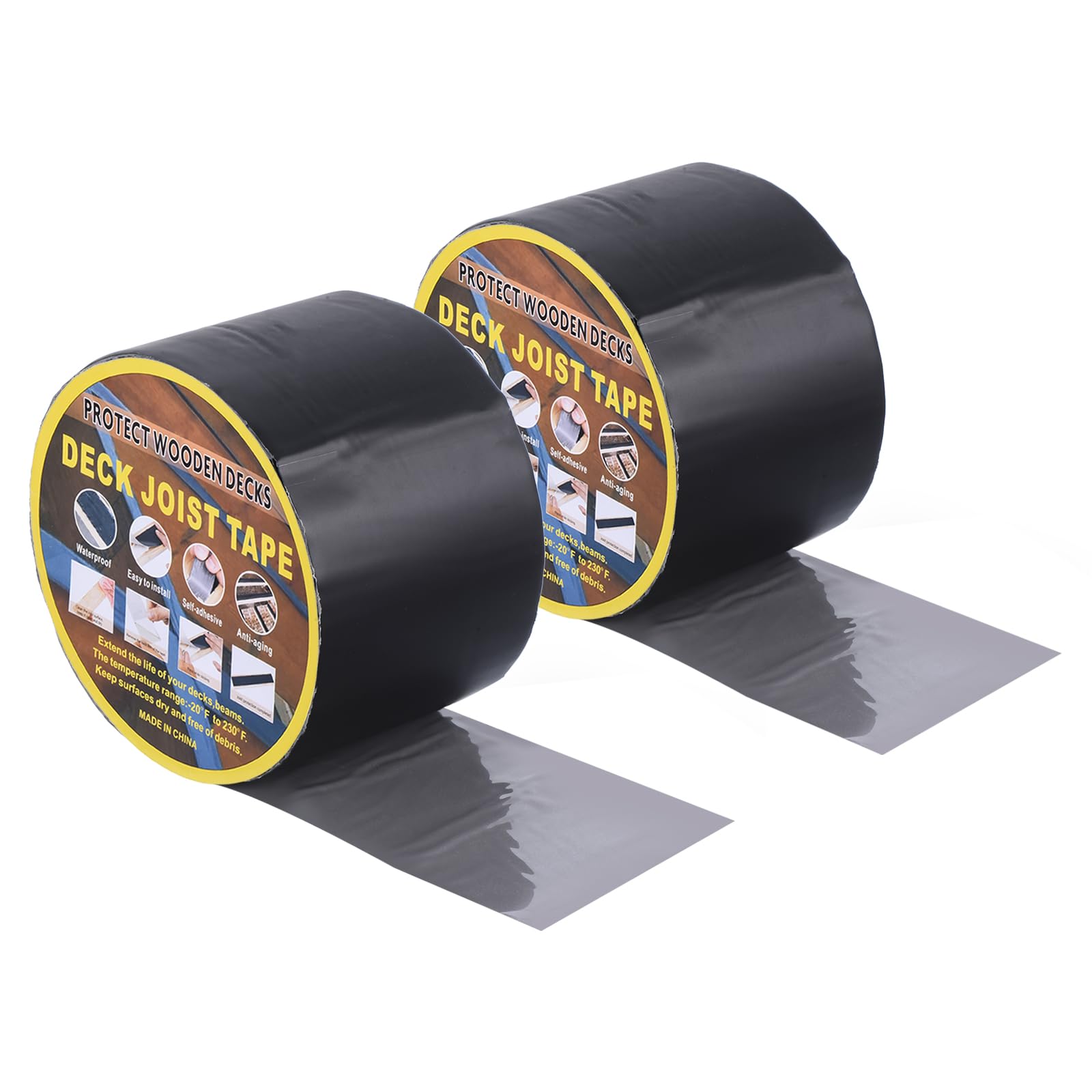 Deck Joist Flashing Tape - 10cm x 15.2m, 2 Rolls-image-c8bf2117-ccfe-4a4b-b778-67ce7a4562e2-85499