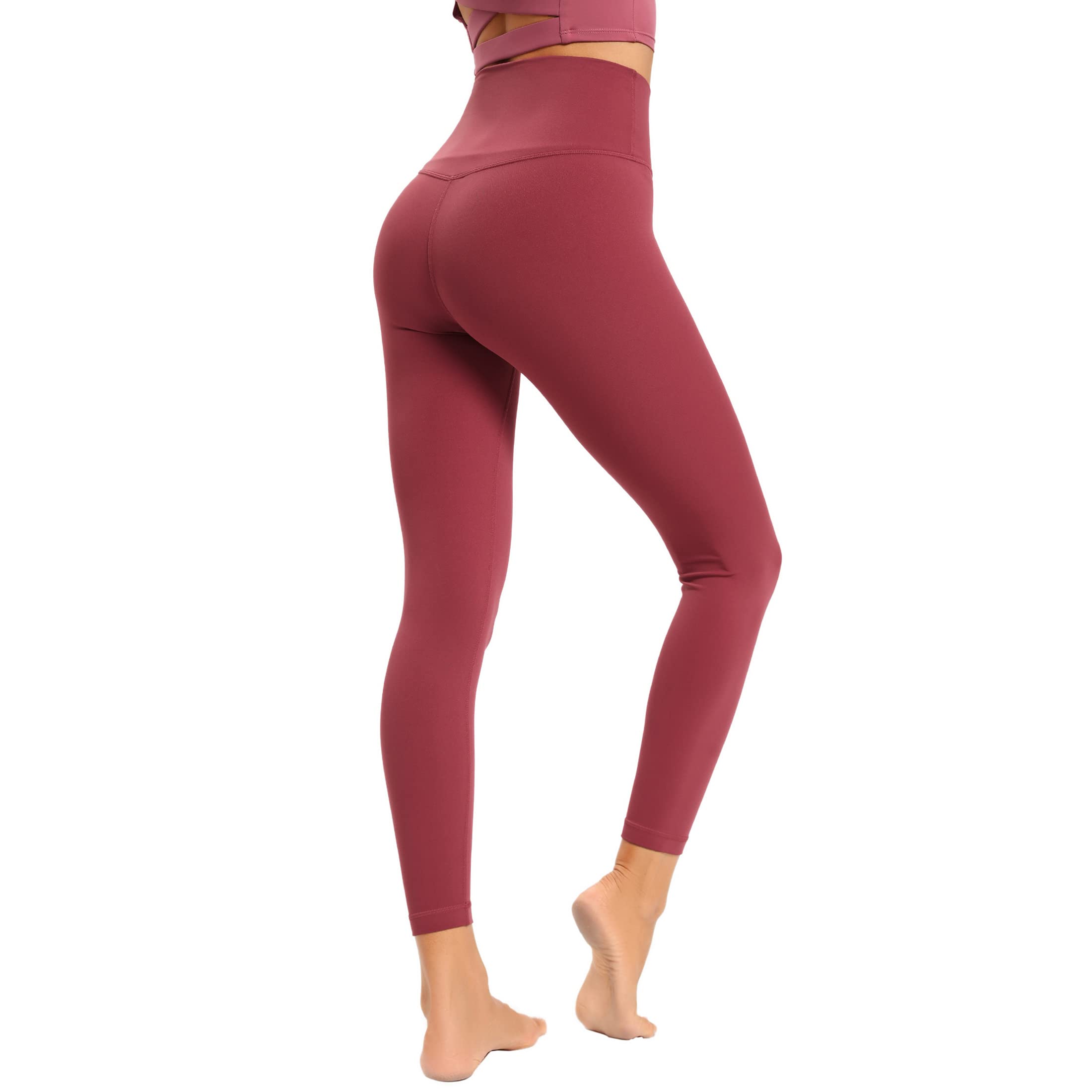 Women's High Waisted Running Leggings - Rose Red-image-9c13ee15-ef5a-4e92-8cdf-dddf95c402f6-87793