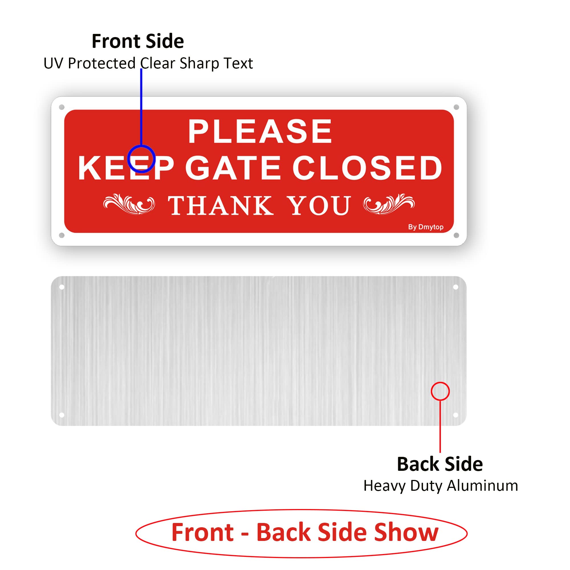 Schild 'Please Keep The Gate Close' – 2 Stück Aus Aluminium, 25x9 Cm, Wetterfest & Rostfrei | Für Garten, Zaun & Hoftor
