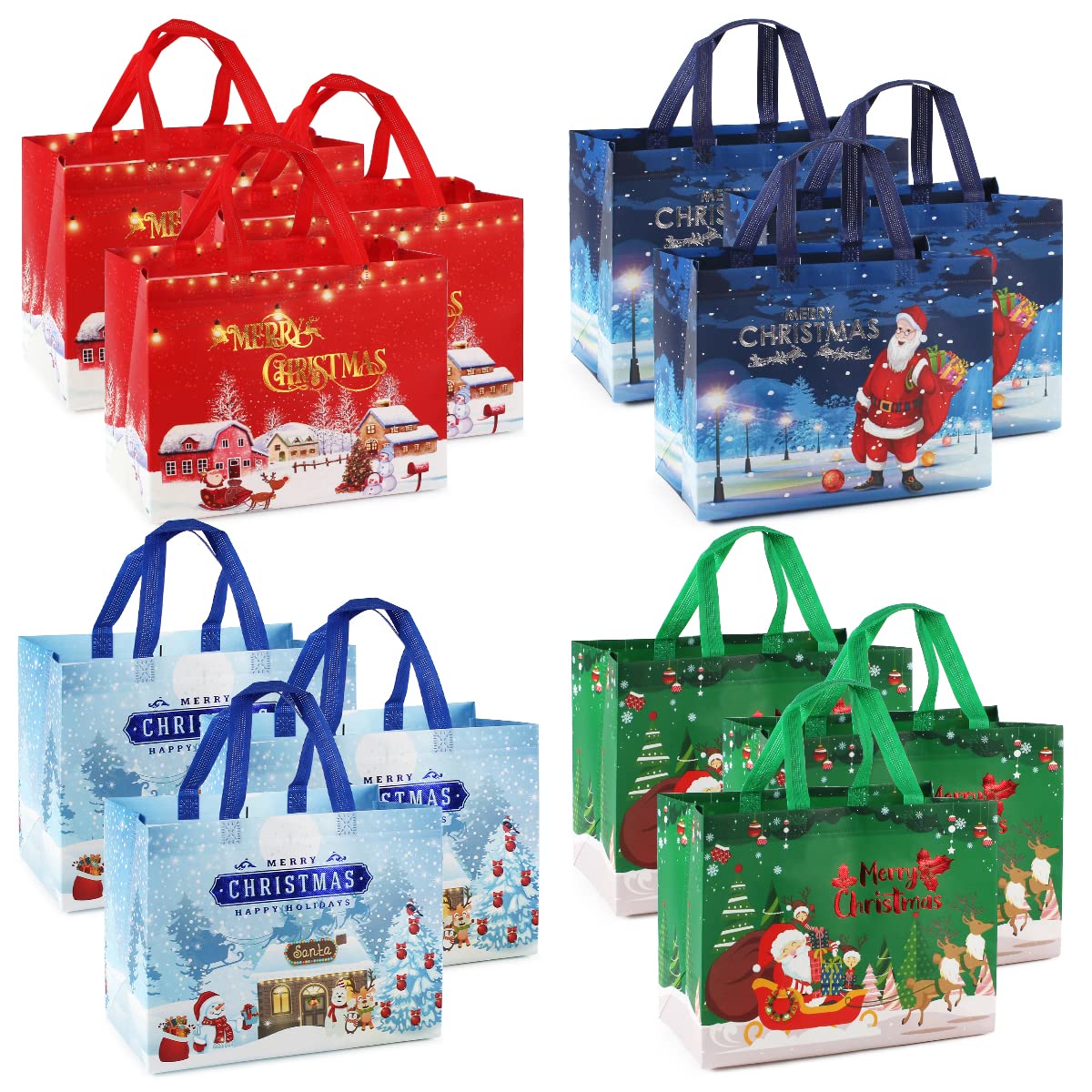 Christmas Bags for GIfts, Bronzing Printing Christmas Tote 12CS Xmas-image-e90663fc-9304-4345-849e-f263331b6086-36357