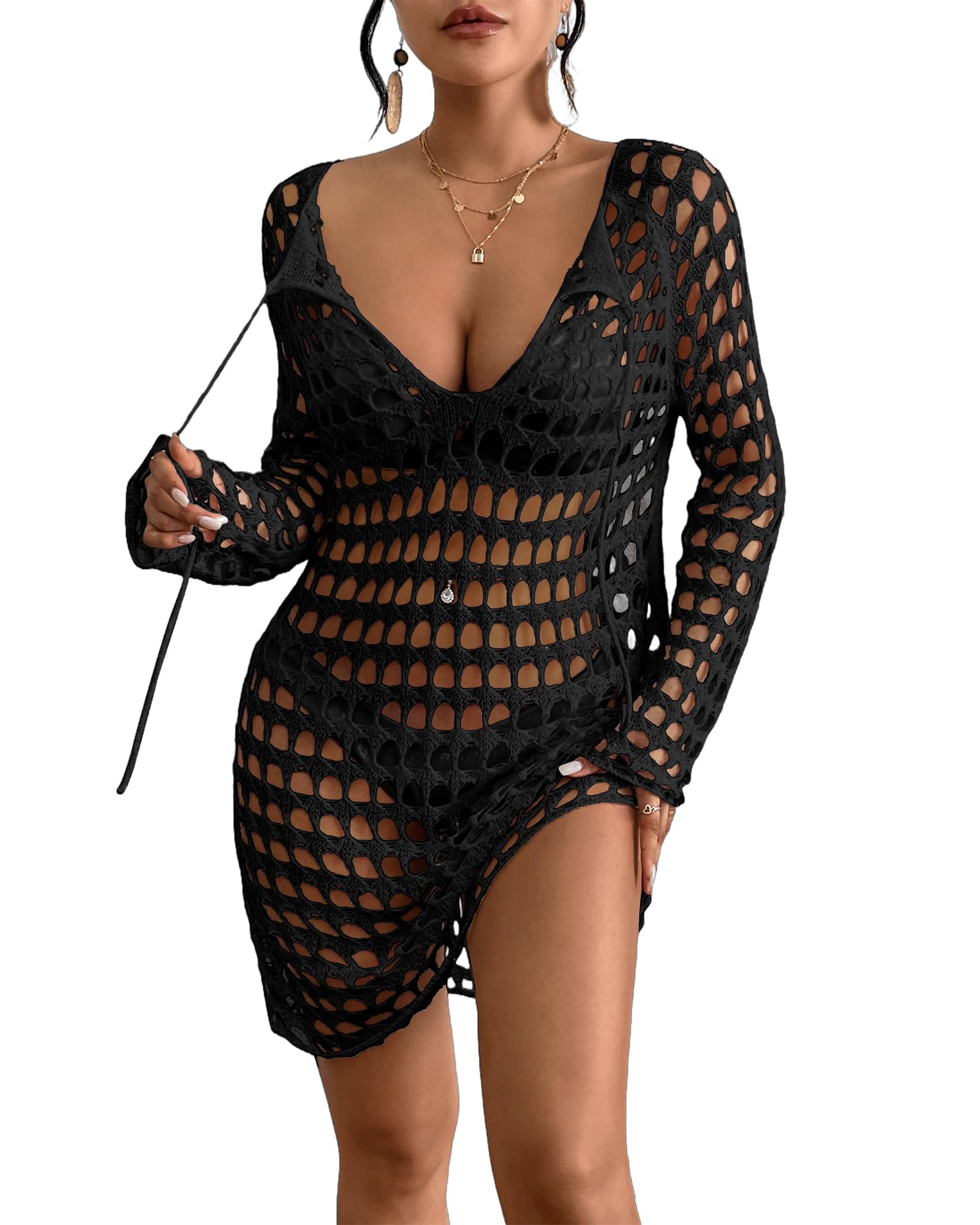 Crochet Swim Cover Up - Black S-image-d9b2660e-743d-41d6-bb3e-46423fe24947-104883