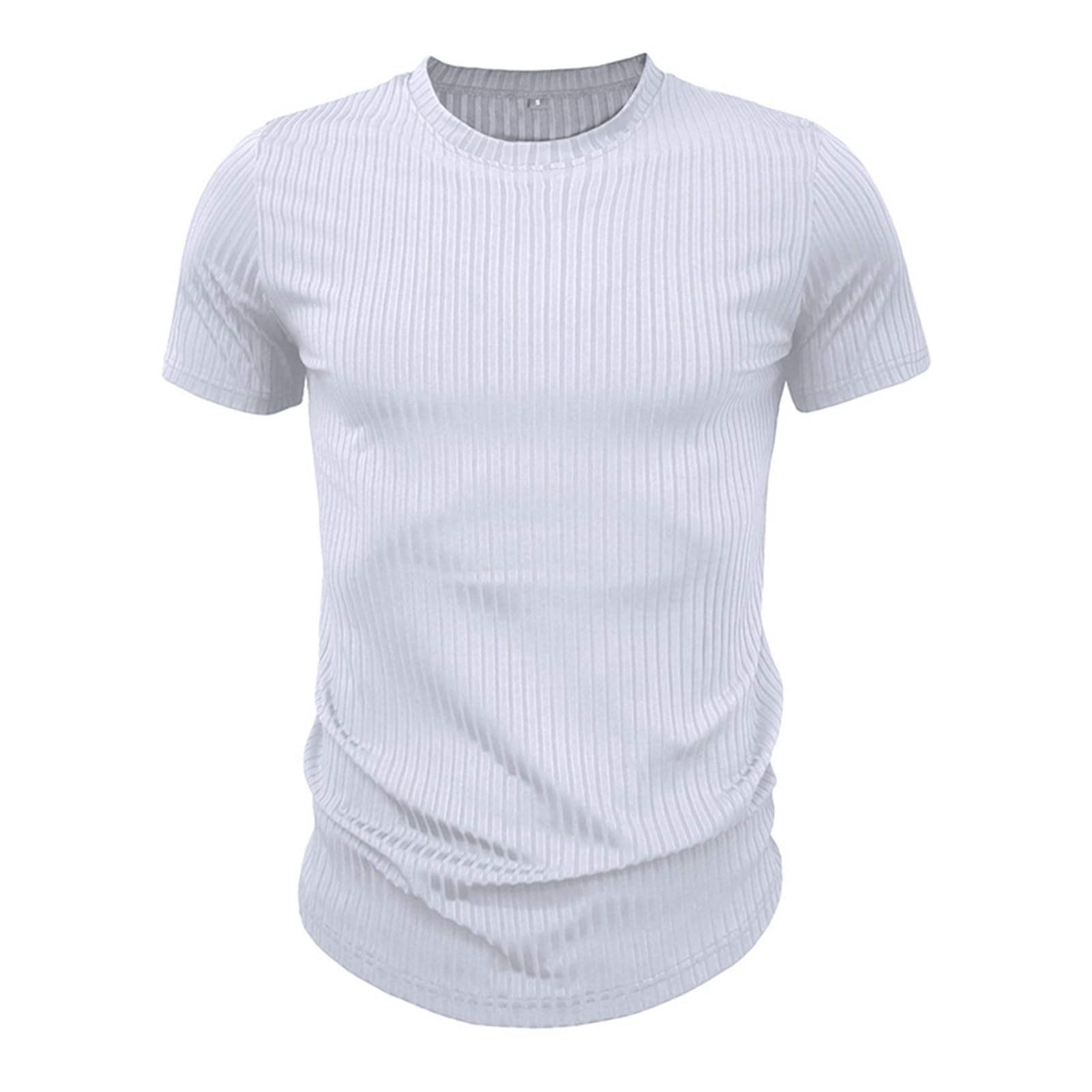 Men's Casual Crew Neck T-Shirt - White L-image-78ff65b3-93ad-4d4f-8d19-dc0907588a13-88493