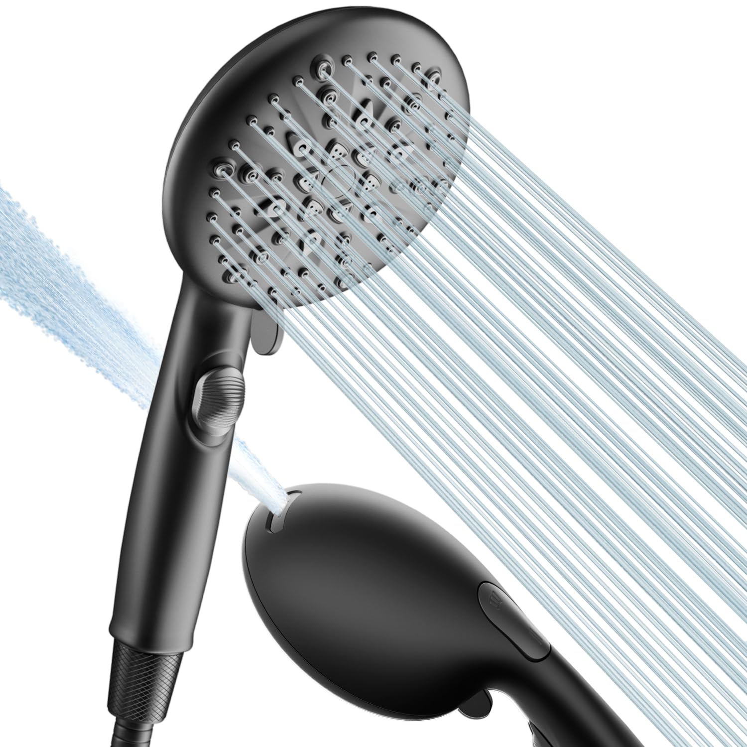 9-Spray Mode Shower Head & Hose Set with Stop Button, Powerful Jet, Universal Fit, Black-image-bcabab4d-9026-4d33-ae7f-15607c25d782-72592