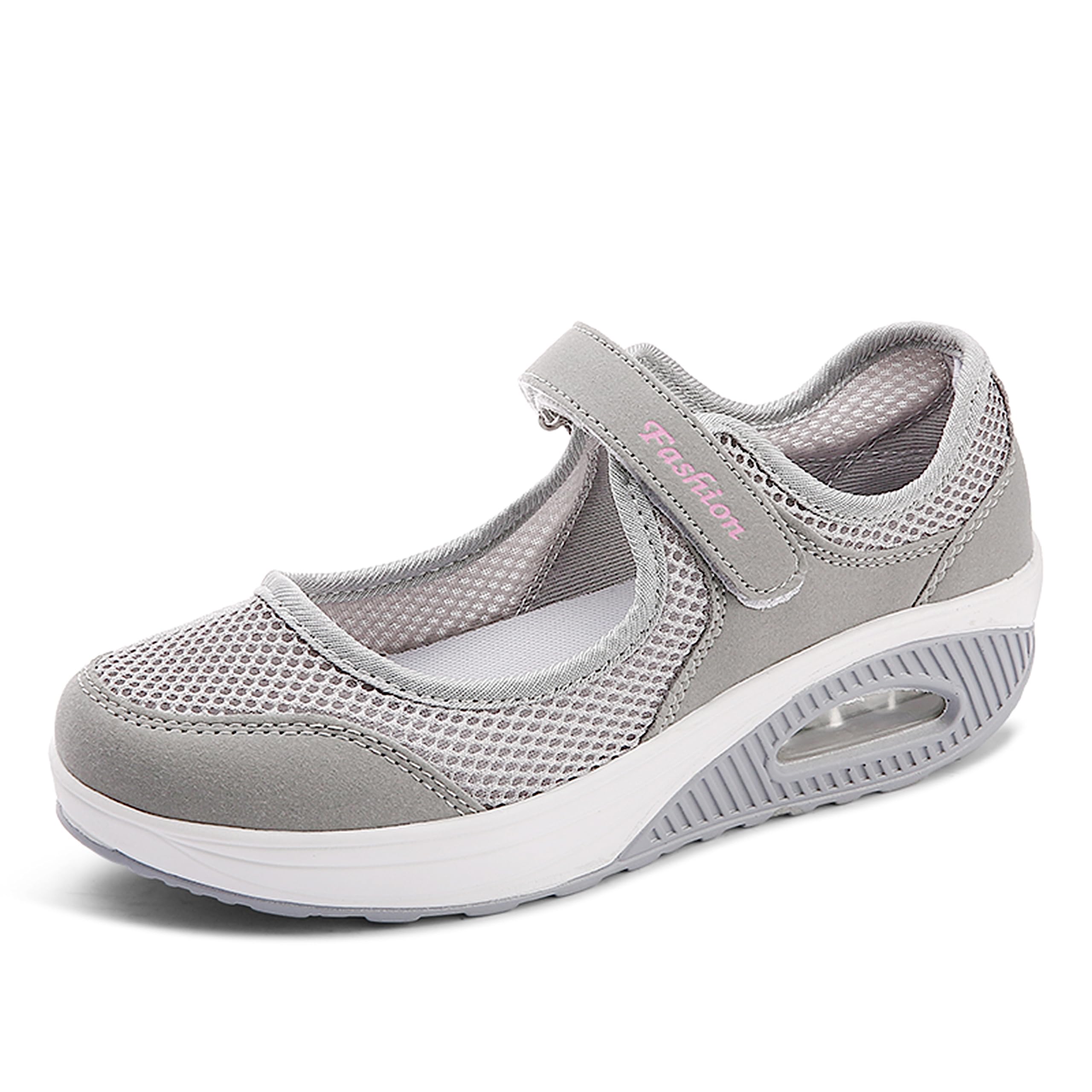 Women's Knit Walking Trainers - Grey UK 4-image-a296c12f-a185-4a86-b796-6dec245bd002-125388
